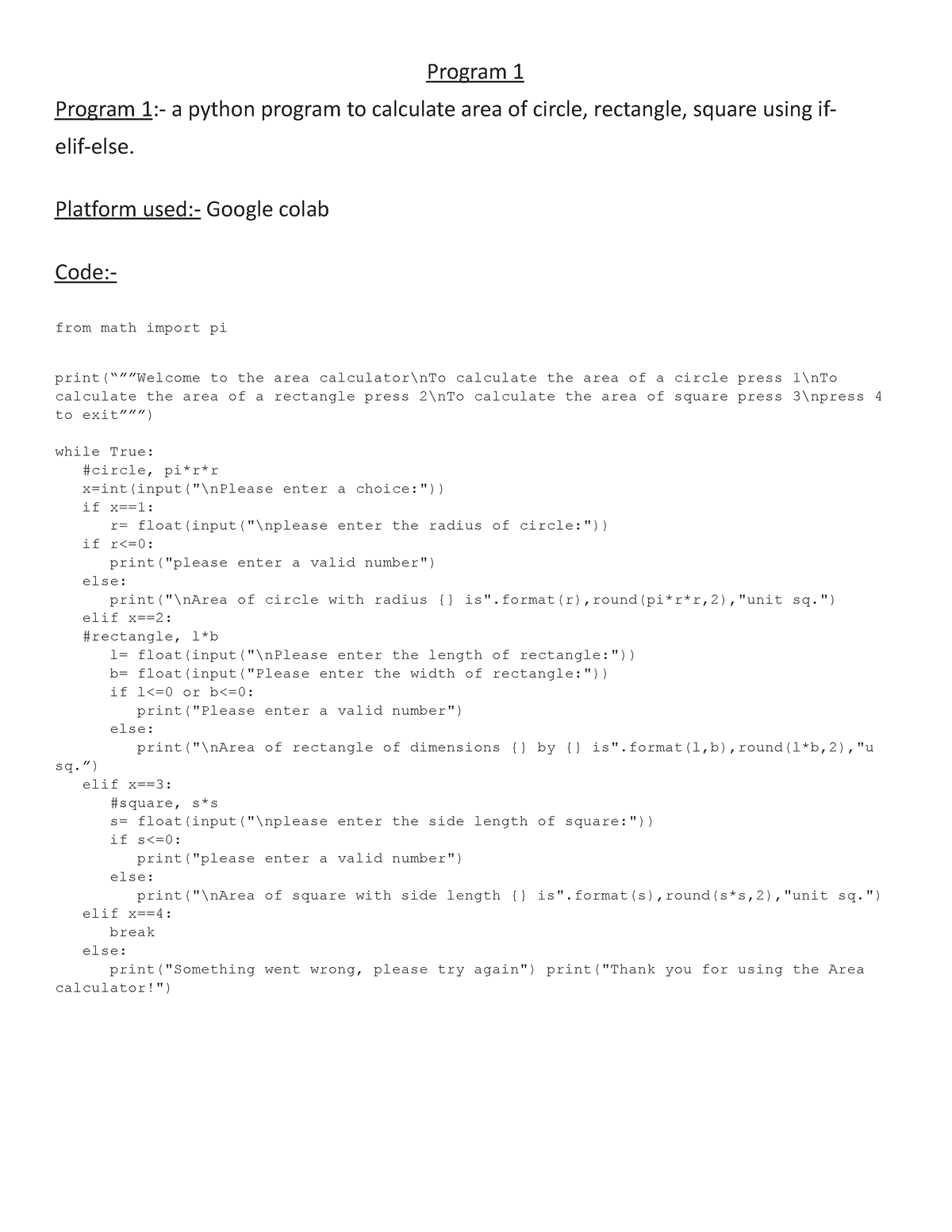 practicals-program-1-a-python-program-to-calculate-area-of-circle