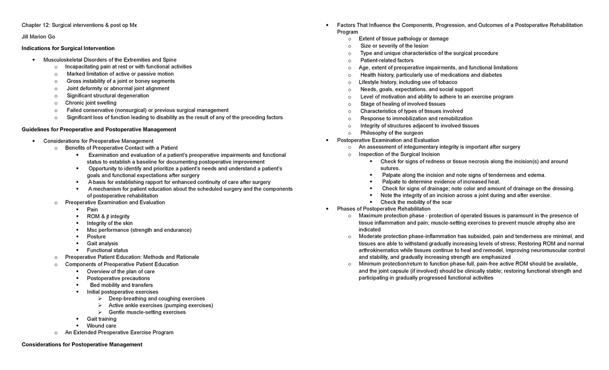 Therapeutic Exercise: Chapter 12 - Chapter 12: Surgical interventions ...