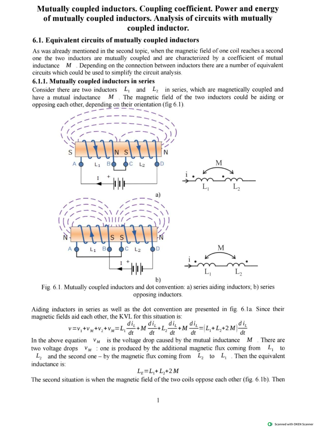 Mutually Coupled Inductors Electrical engineering Studocu