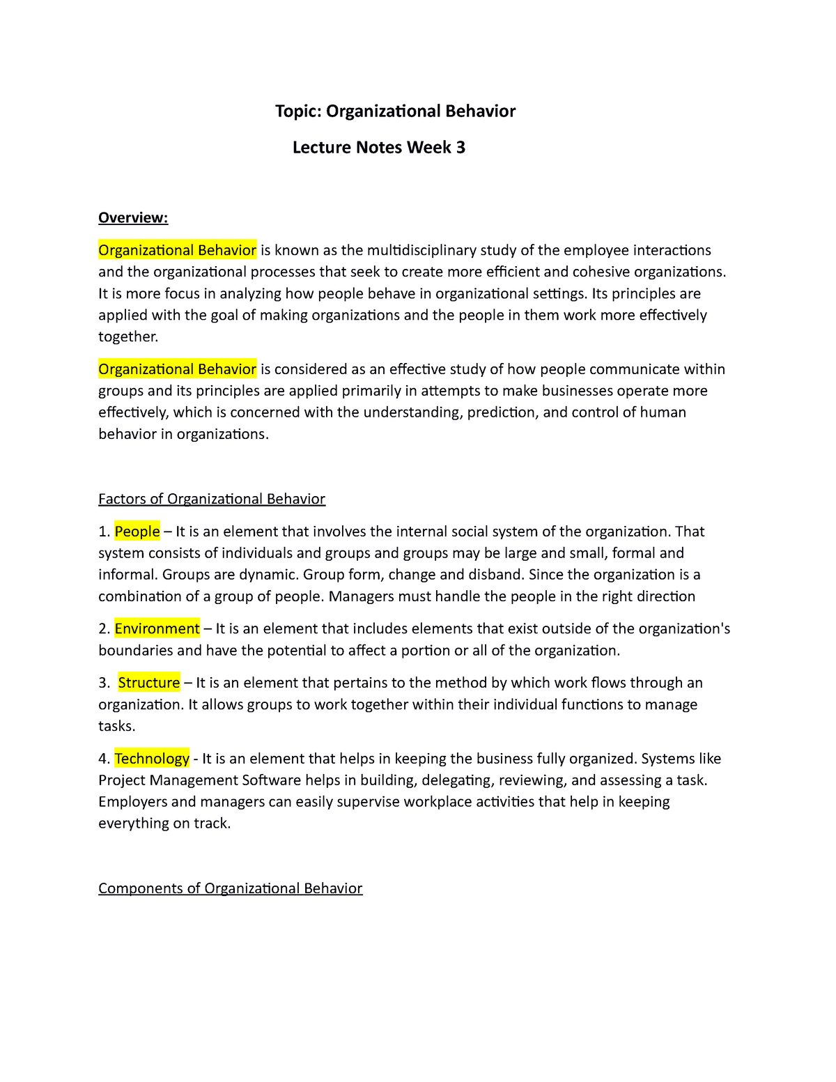 thesis topic organizational behavior