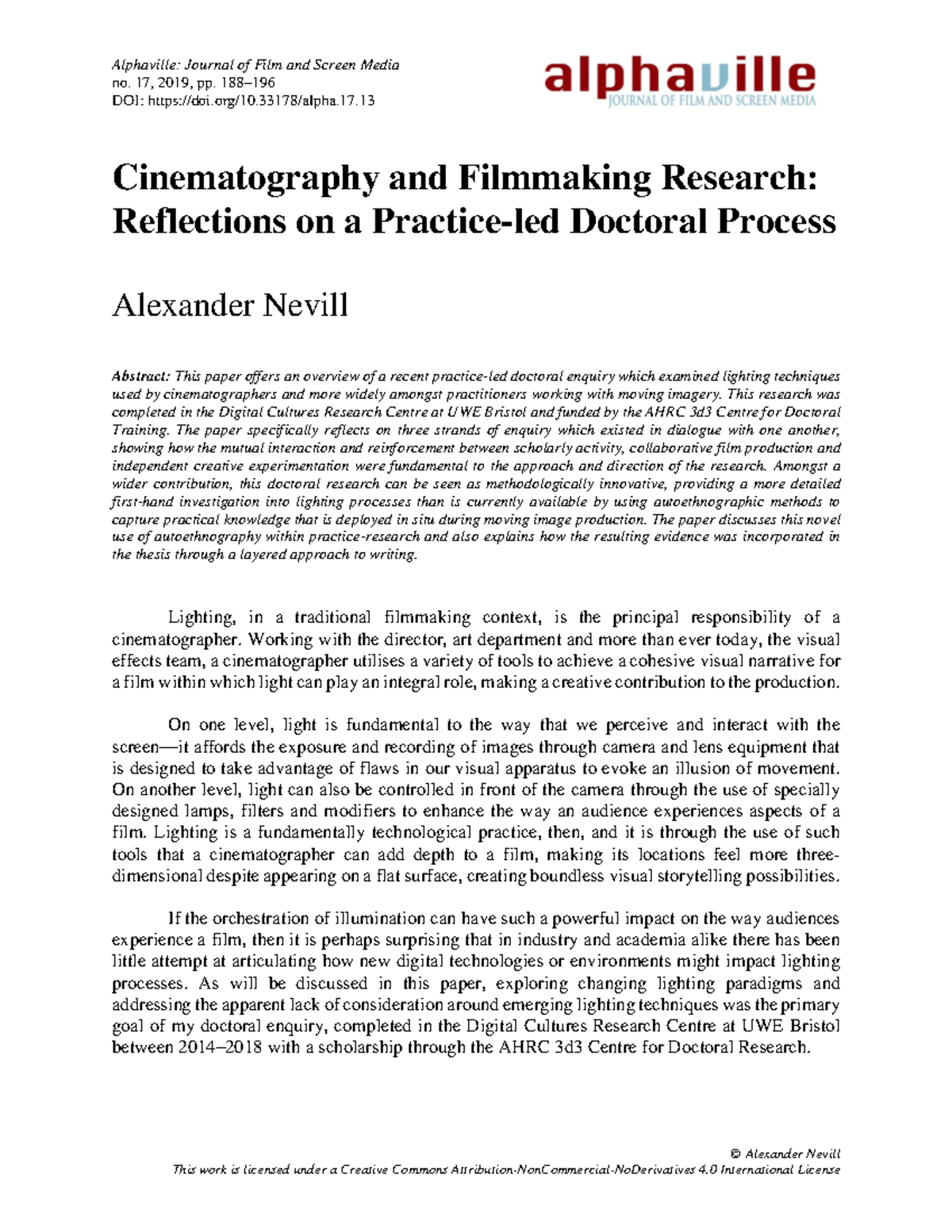 cinema research paper