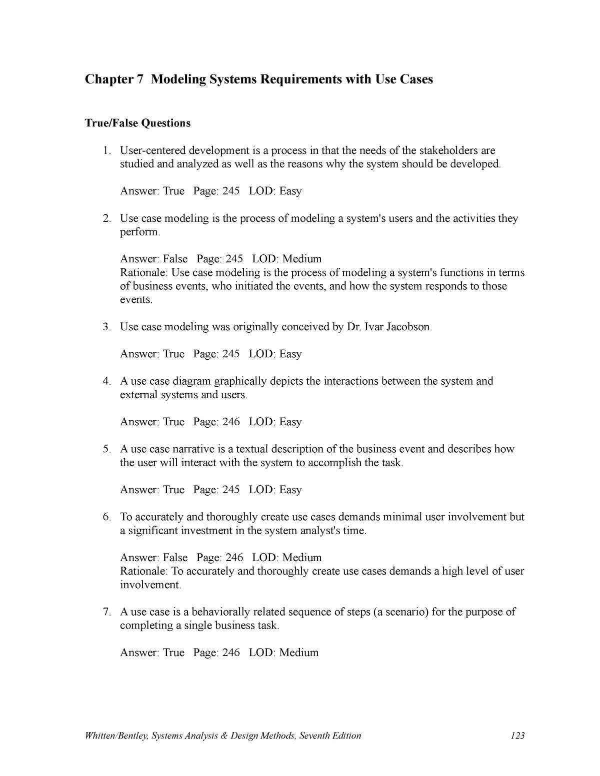 assignment chapter 7 true false quiz (practice)