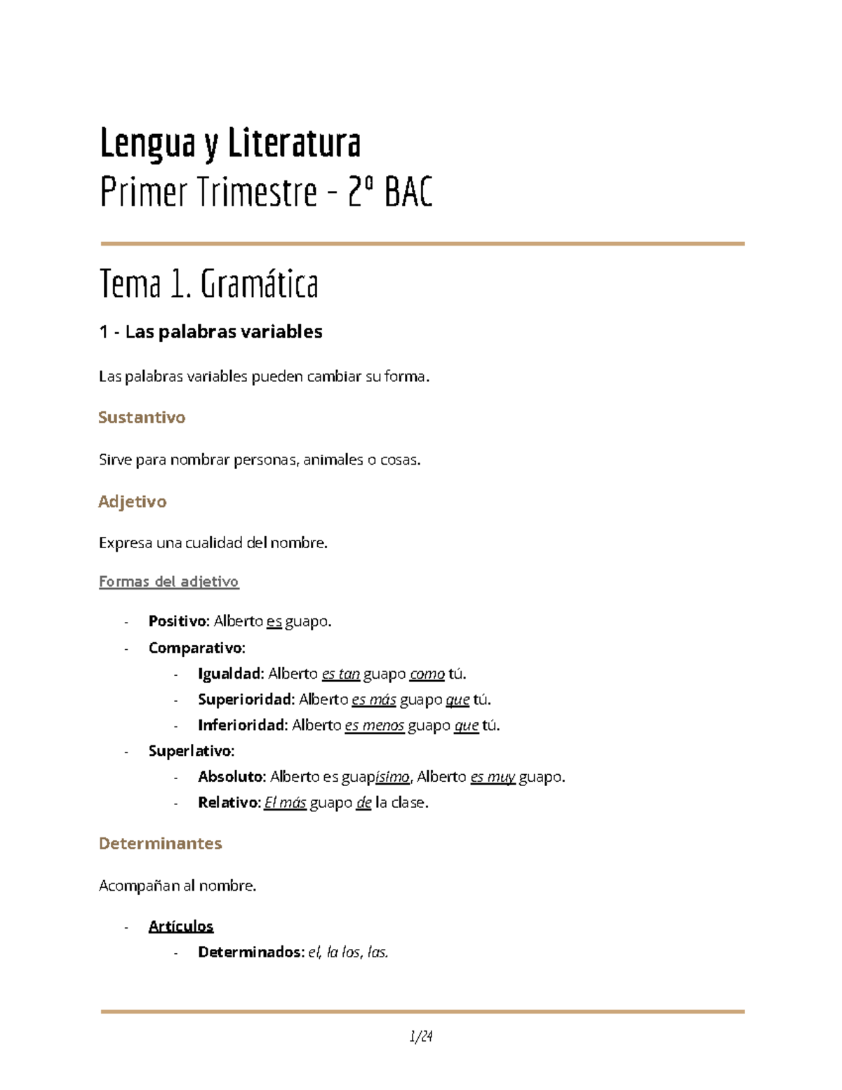2° BACH Lengua y Literatura Tema 1 Gramática - Lengua y Literatura ...