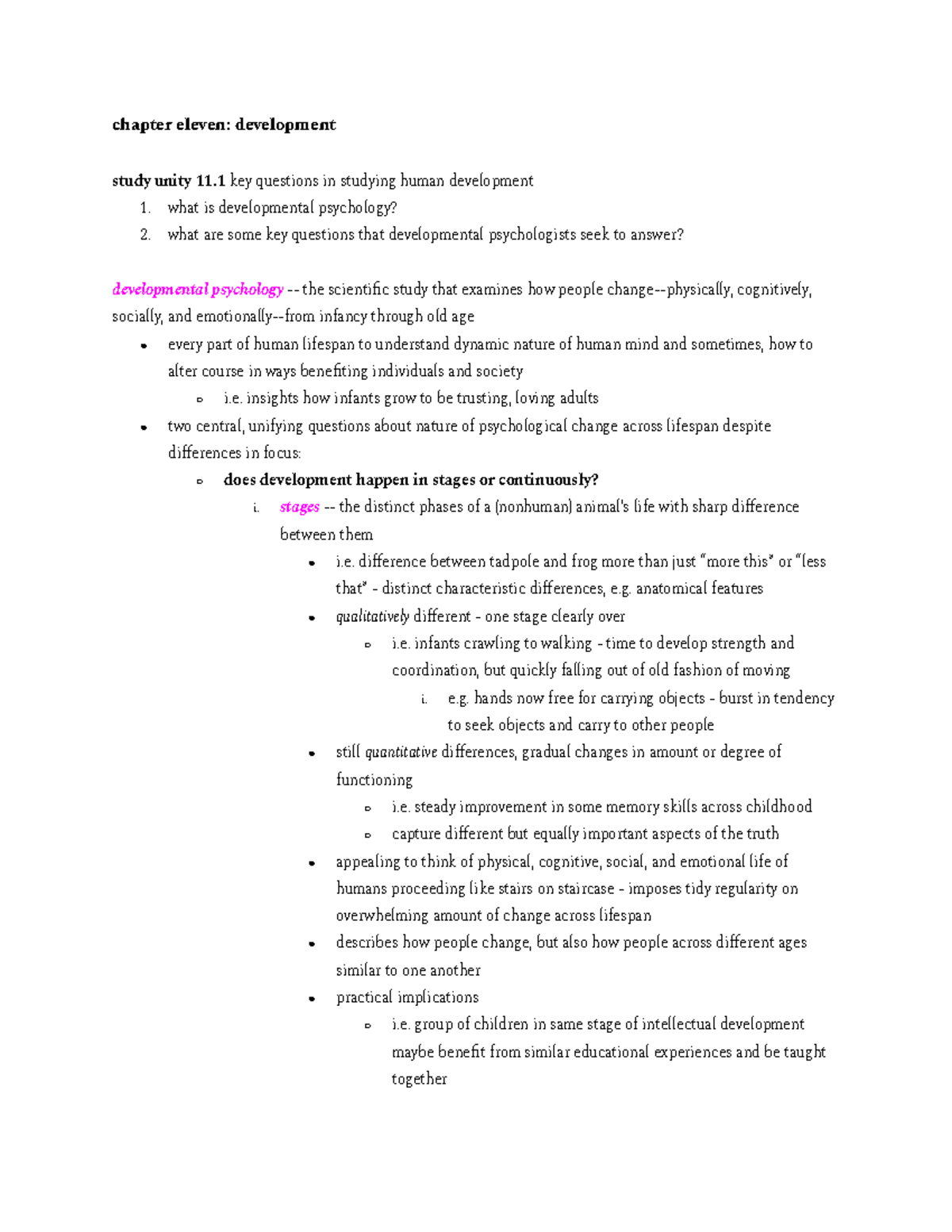 Chapter eleven development - chapter eleven: development study unity 11 ...