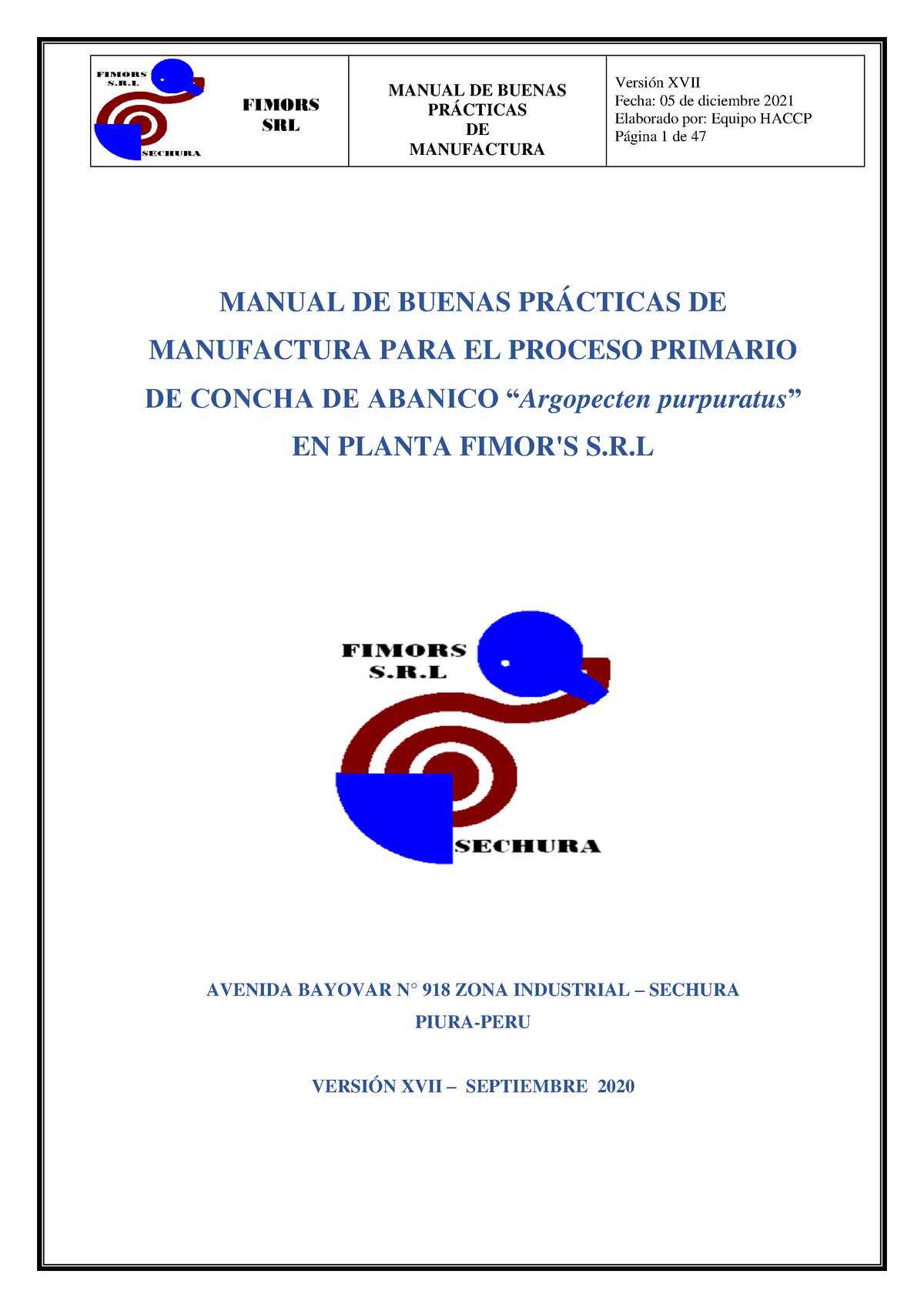 BPM 2021 - Manual De Buenas Practicas De Manufactura En Procesamiento ...