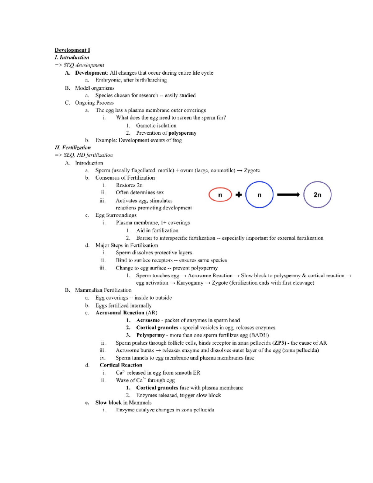 Development 1 and 2 - Development I I. Introduction SEQ development A ...