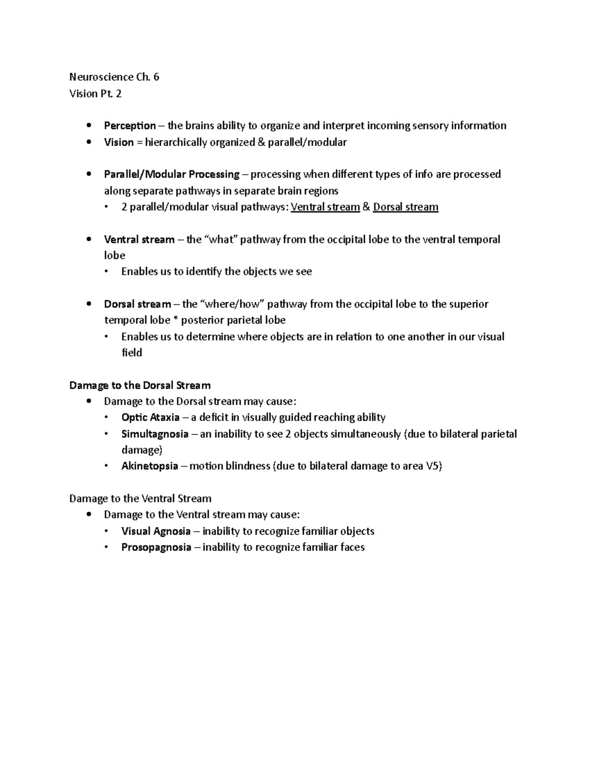 Neuroscience Ch. 6 Vision Pt. 2 - Neuroscience Ch. 6 Vision Pt. 2 ...