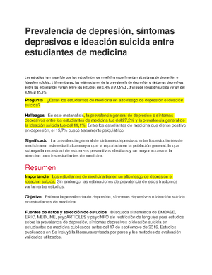 Prevalencia De Depresion Studocu