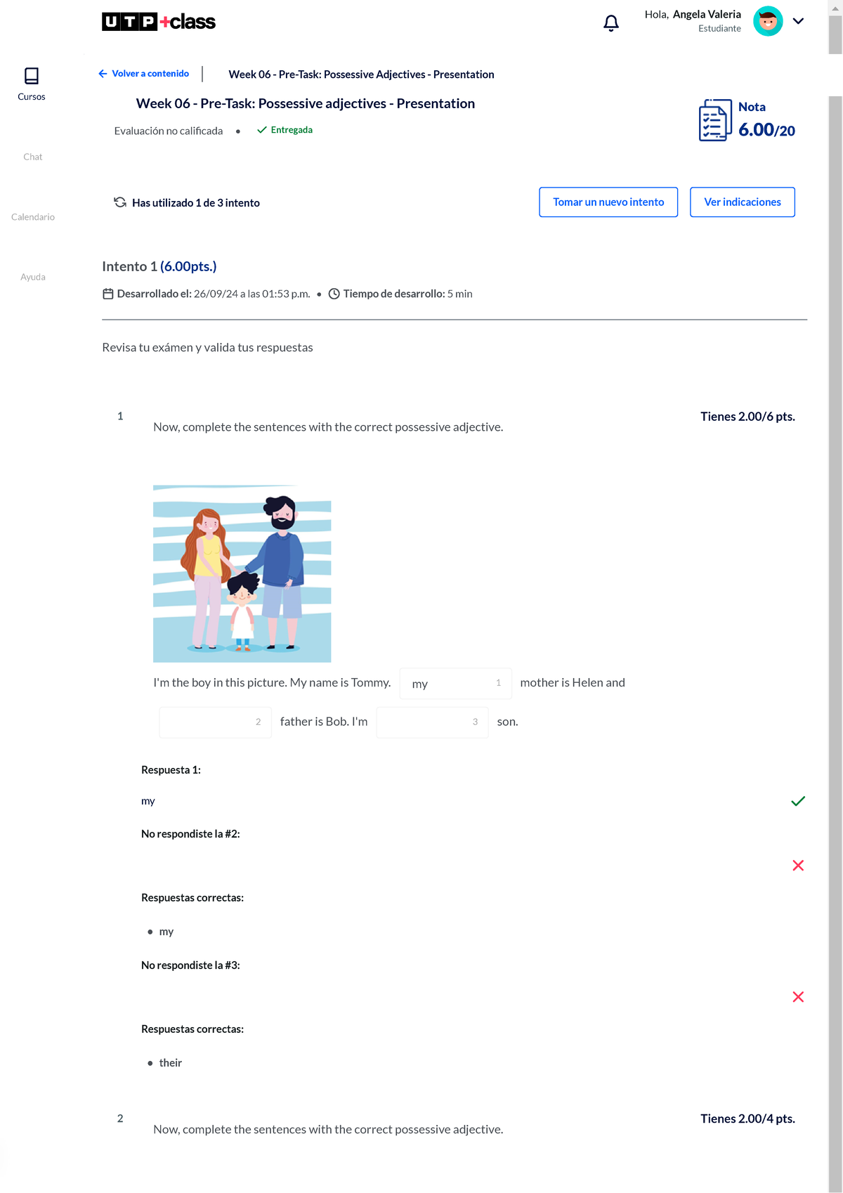 UTP+class 1 - tarea - Cursos Chat Calendario Ayuda Intento 1 (6 ...
