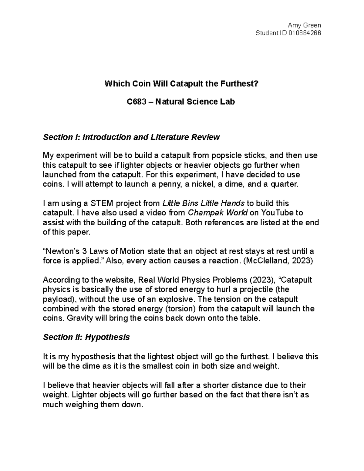 Performace Assessment - Student ID 010884266 Which Coin Will Catapult ...