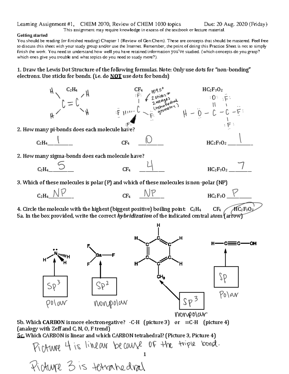 Chapter 1 Handout - 1 Learning Assignment #1, This assignment may ...