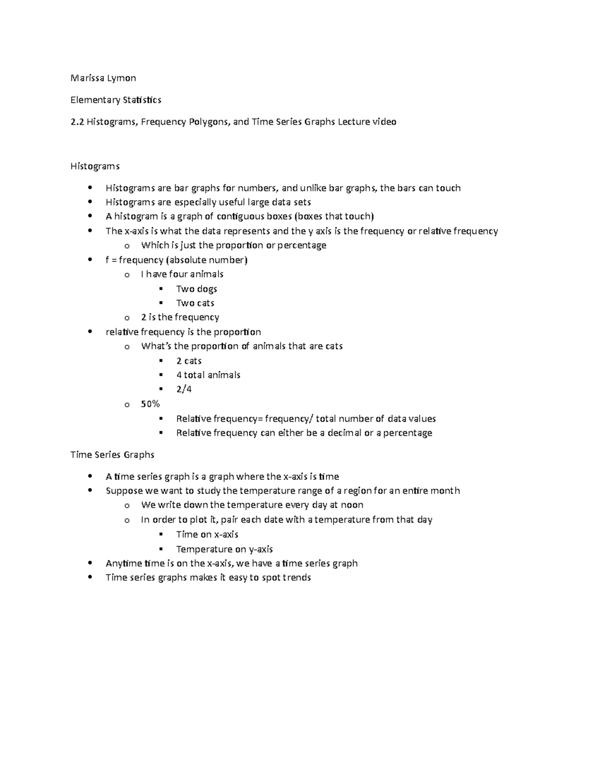 2.2 Histograms, Frequency Polygons, and Time Series Graphs Lecture ...