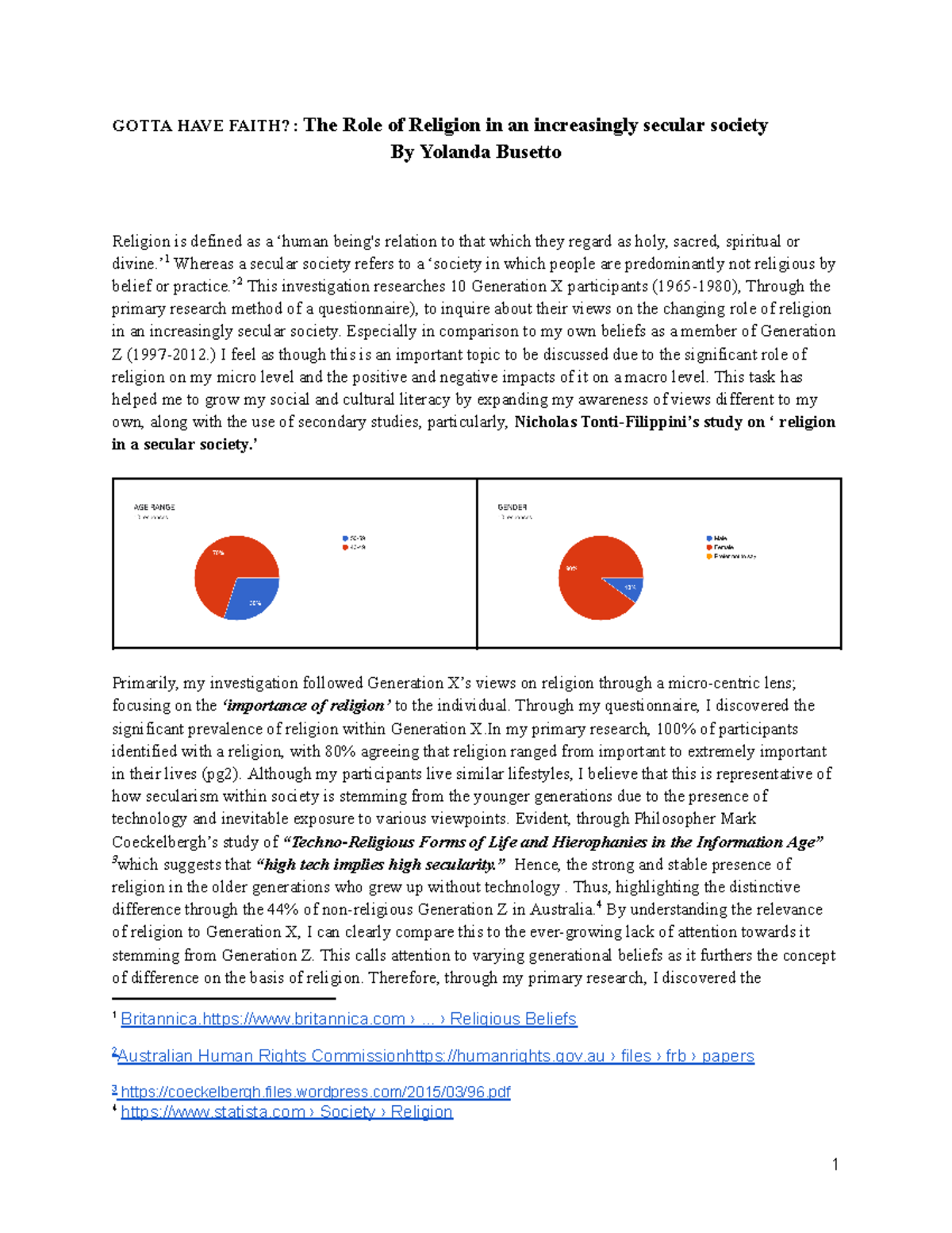 The role of religion in an increasinly secular society - ’ 1 Whereas a ...