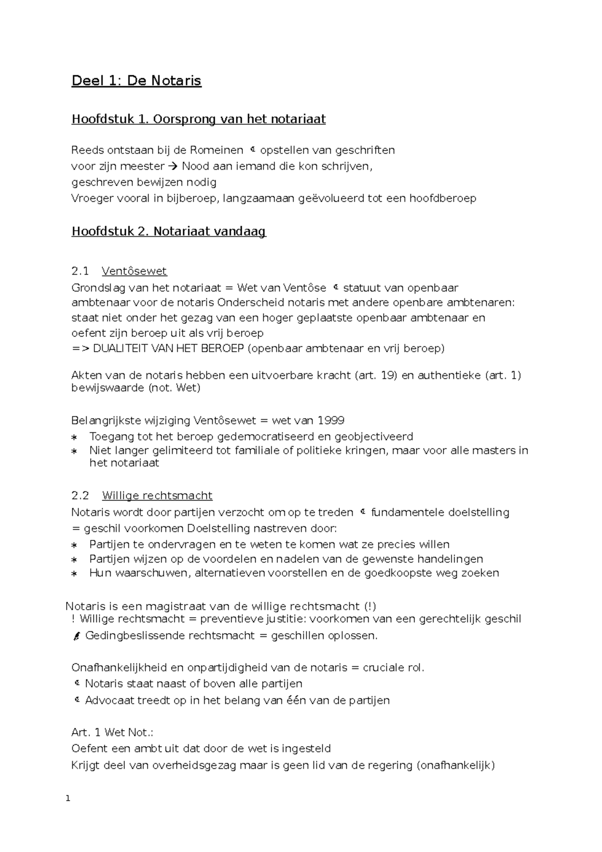 SamenvattingNotariaat2  Deel 1 De Notaris Hoofdstuk 1. Oorsprong