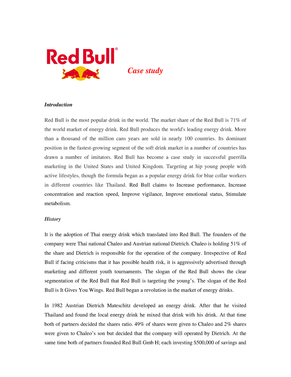 red bull case study bewerbung