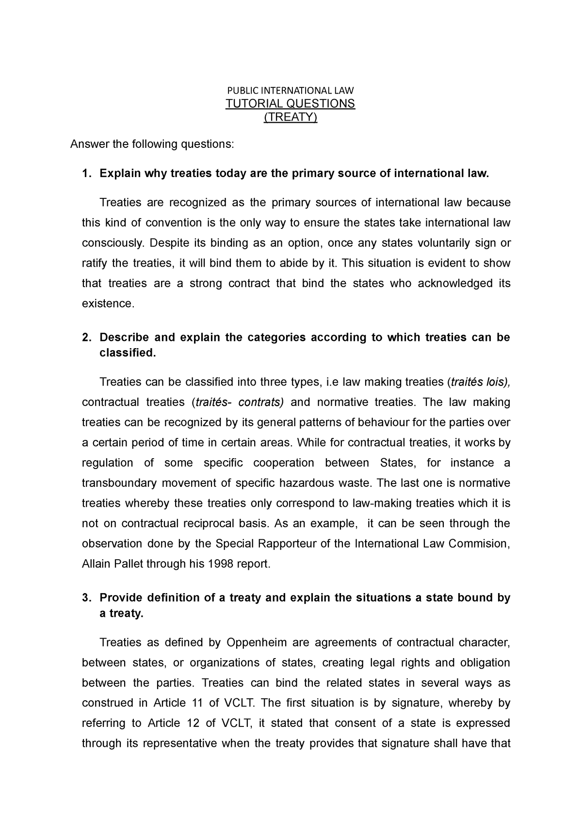 Tutorial 1- Public International Law - PUBLIC INTERNATIONAL LAW ...