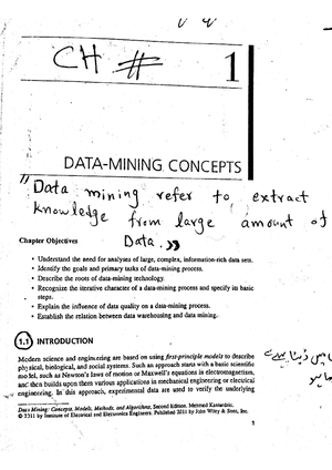 Ch#1 handwritten - Good - Monju Data Mining 1 Chapter Introduction We ...
