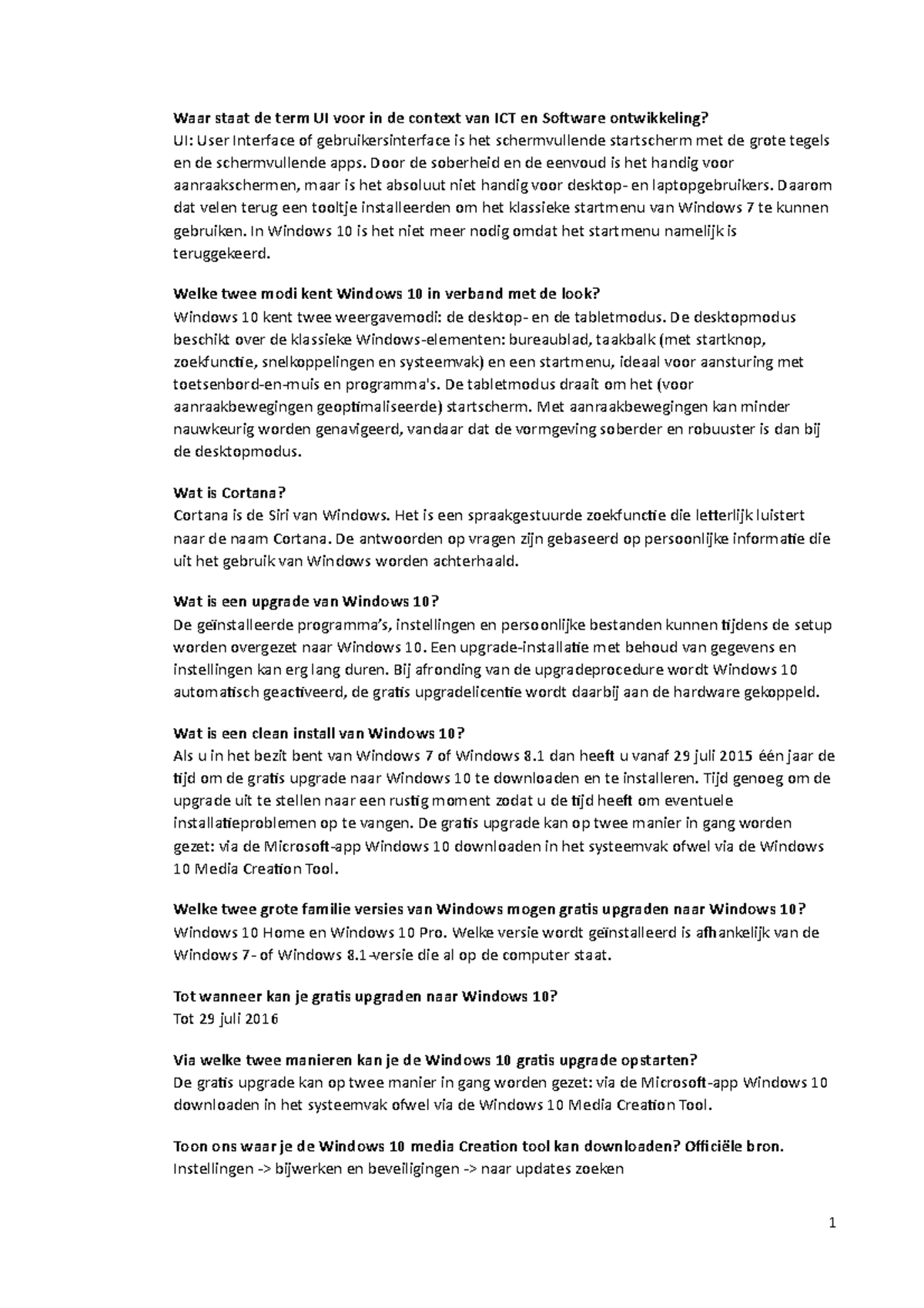 Oplossingen examenvragen Waar staat de term UI voor in de context van ICT en Software Studocu