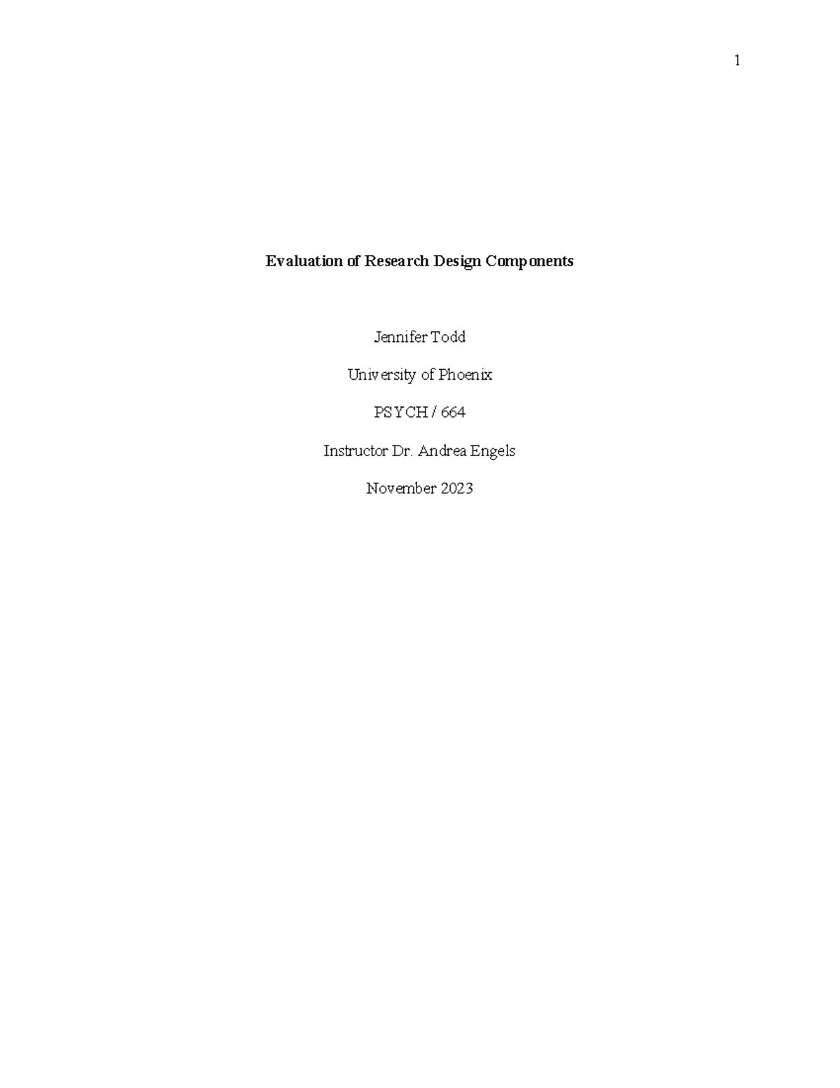 Evaluation of research design components - Evaluation of Research ...