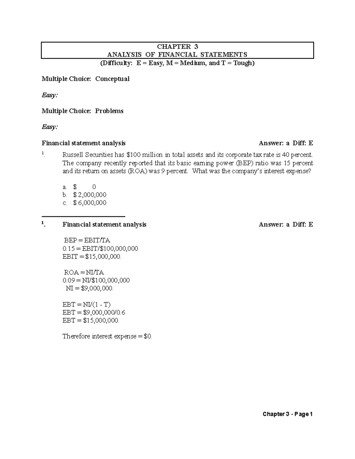 Ch 3 FSA TB FSA - Collected from teacher - CHAPTER 3 ANALYSIS OF ...