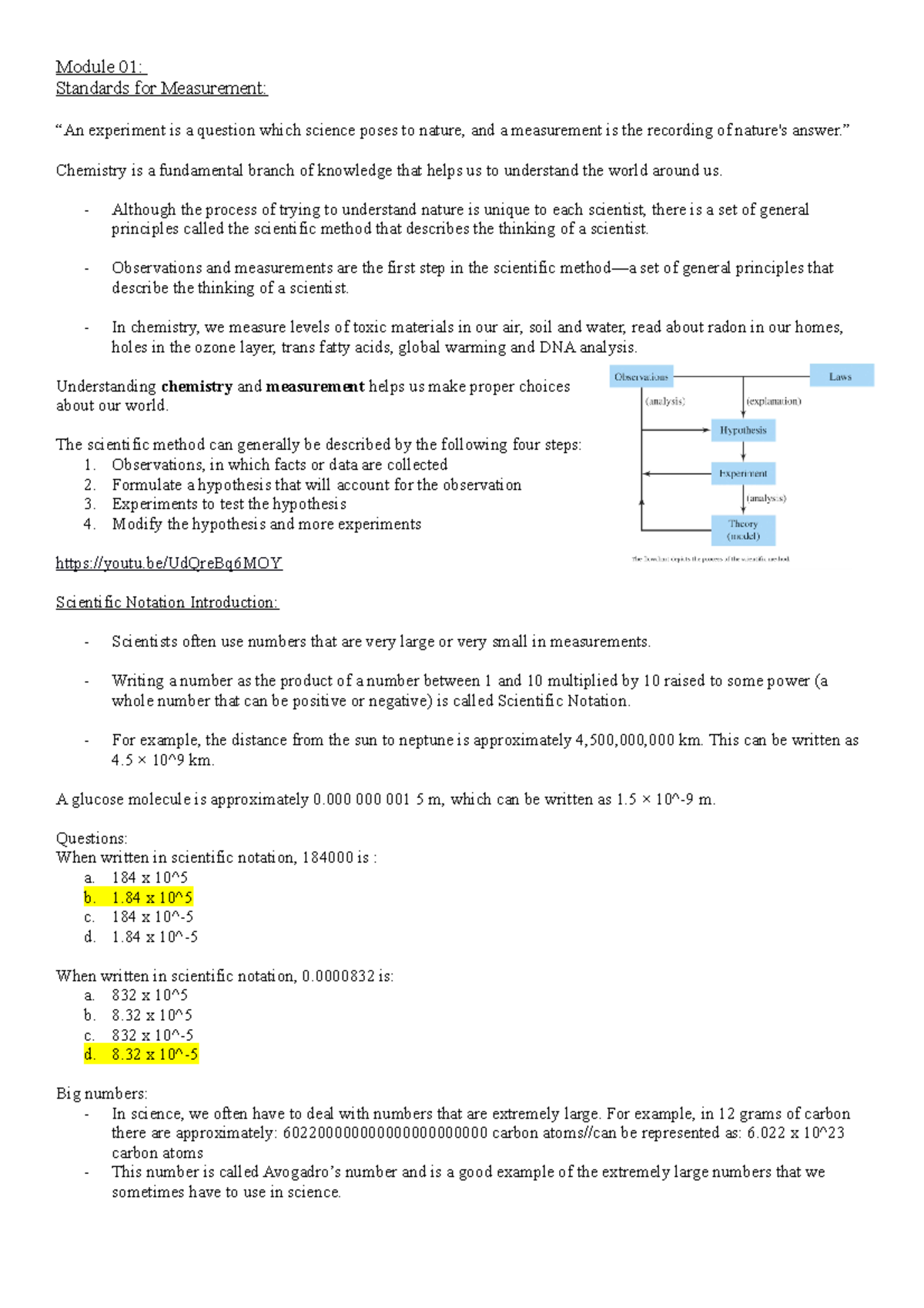 Module 01 - Description - Module 01: Standards for Measurement: “An ...
