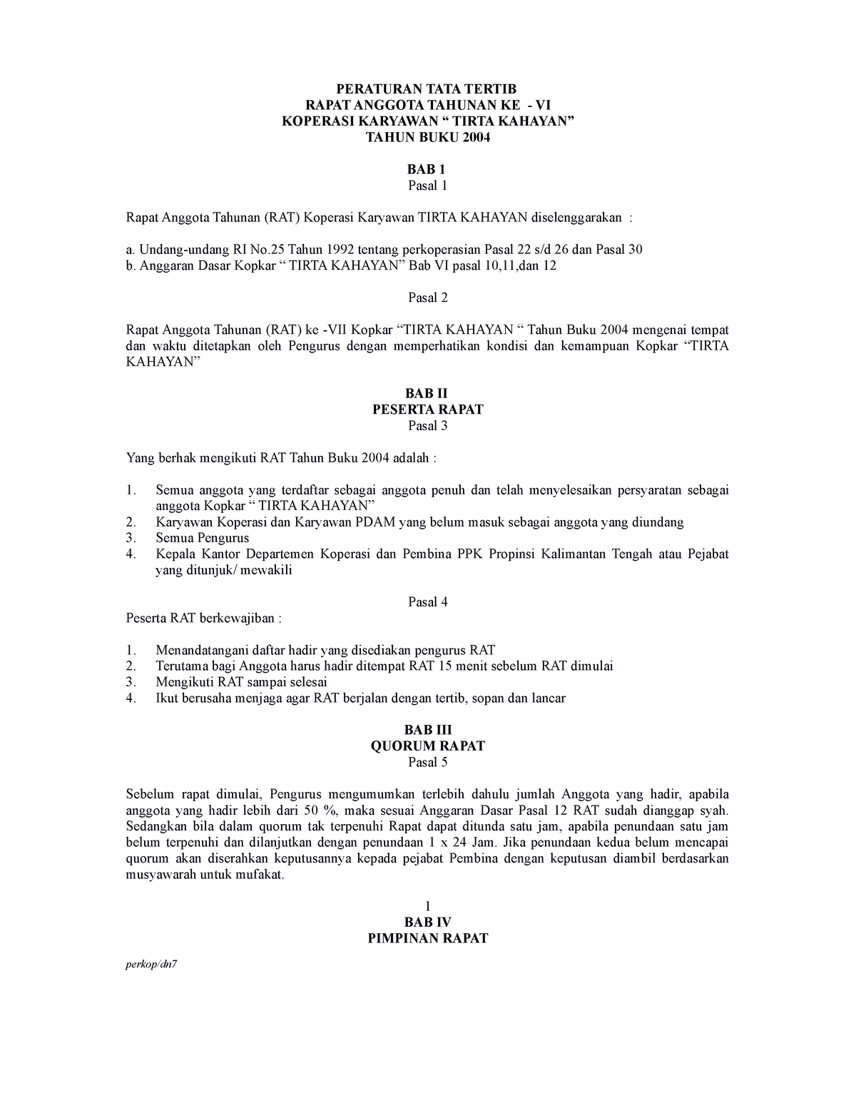 Perkop - THYTHG - PERATURAN TATA TERTIB RAPAT ANGGOTA TAHUNAN KE - VI ...