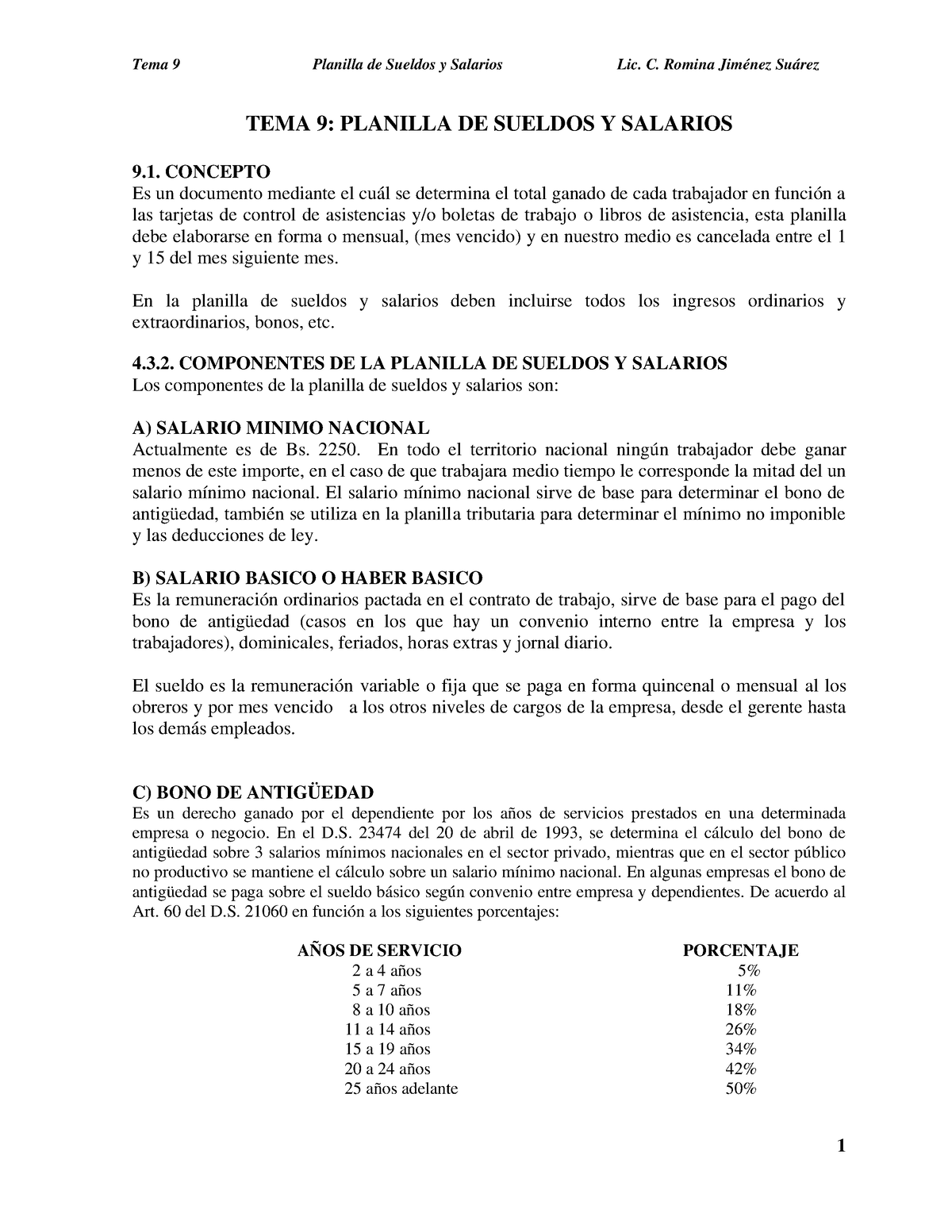 2022 TEMA 9 Planilla DE Sueldos Y Salarios - TEMA 9: PLANILLA DE ...