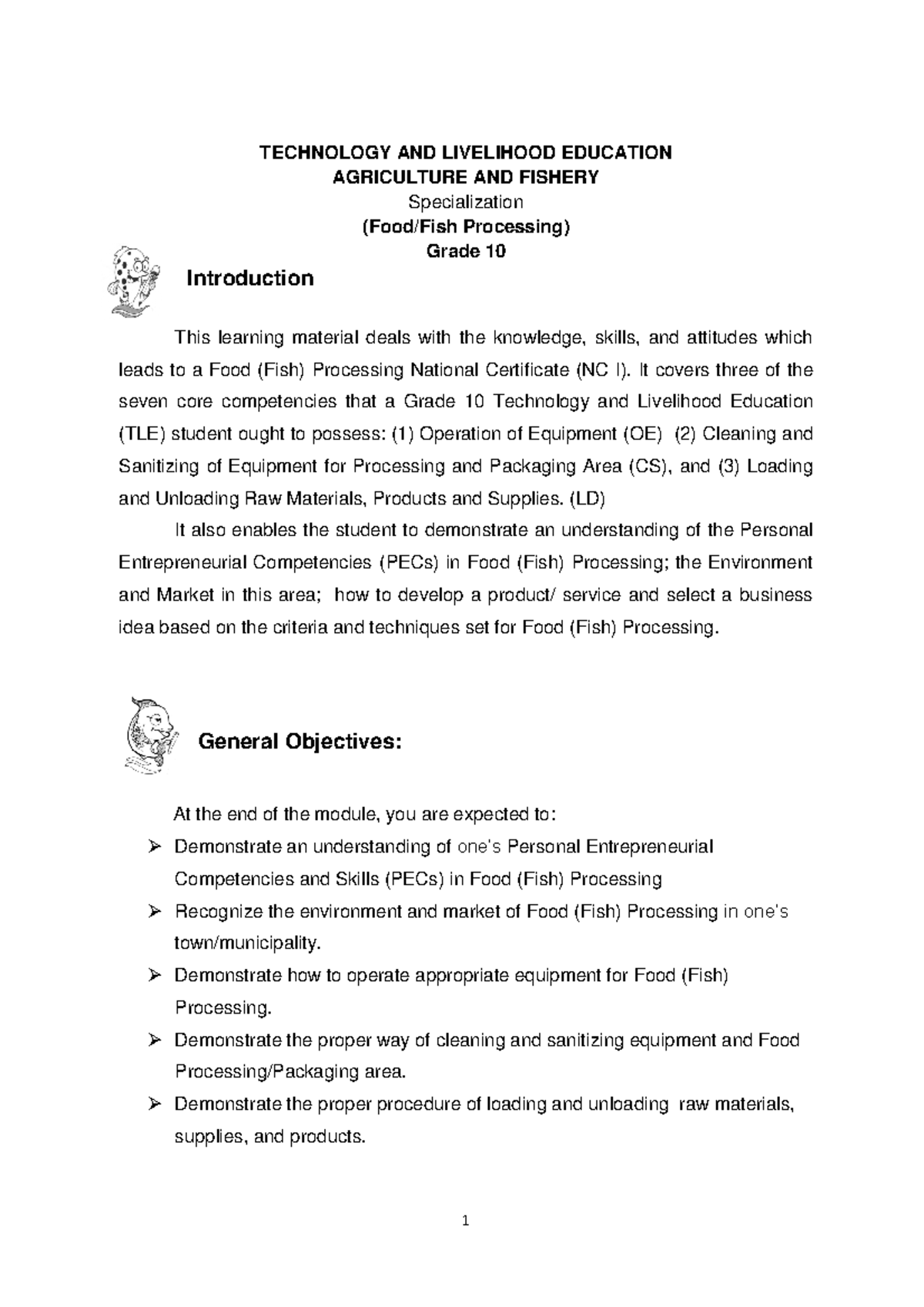 Afa lm foods processing Dec TECHNOLOGY AND LIVELIHOOD EDUCATION AGRICULTURE AND FISHERY Studocu