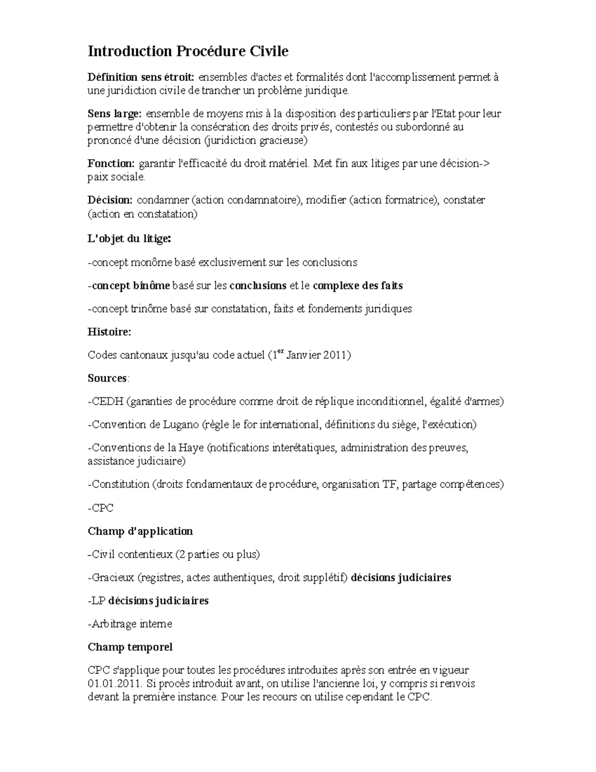 Résumé - procédure civile - Introduction Procédure Civile Définition ...