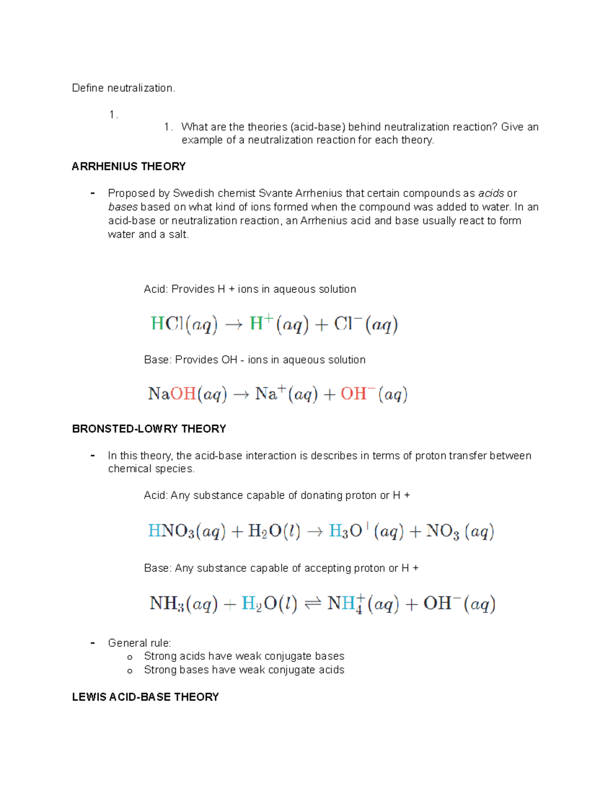 PH140.1 Discussion Board#1 - Define neutralization. 1. What are the ...