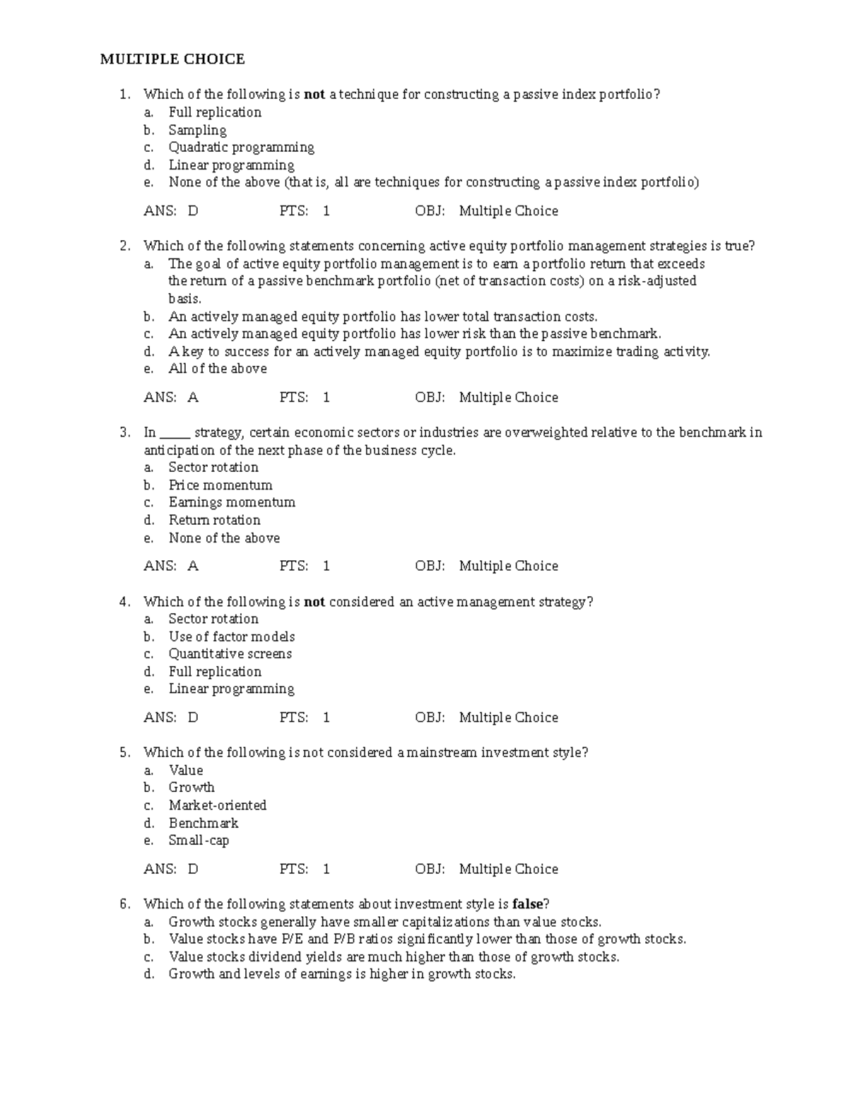 Multiple Choice Questions - MULTIPLE CHOICE Which of the following is ...