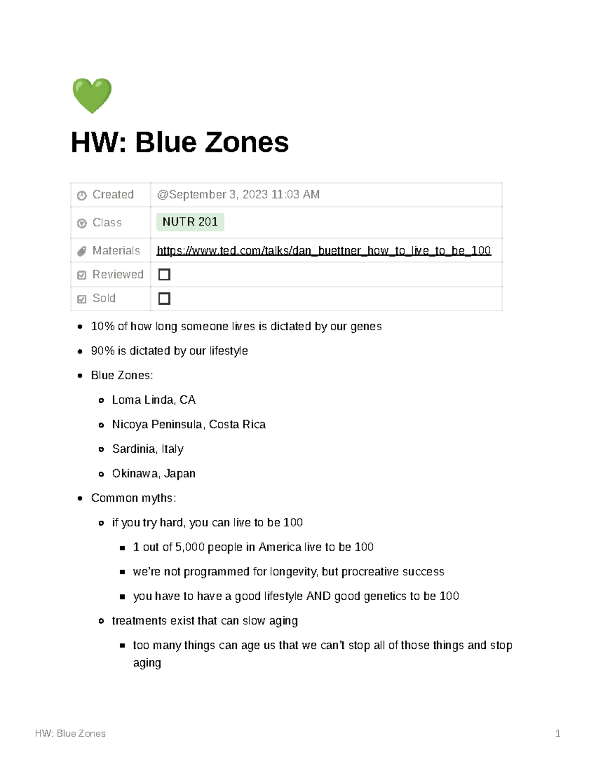 Blue Zones Homework HW Blue Zones 1 HW Blue Zones Created Class