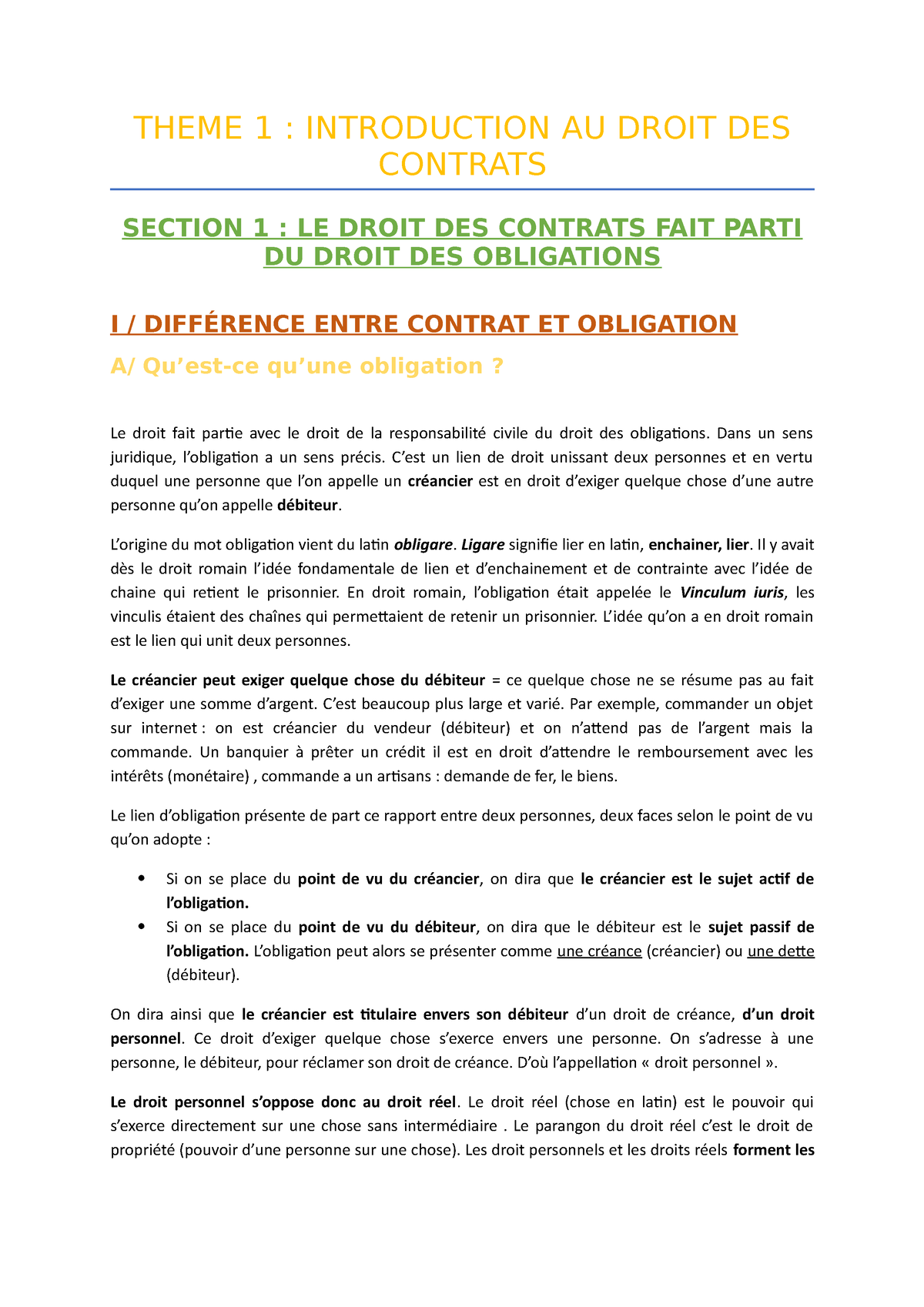 sujet de dissertation en droit des contrats