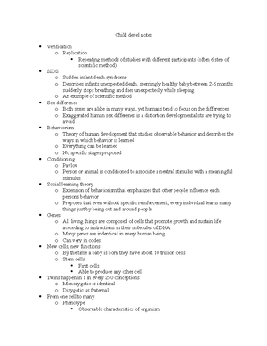 Introduction to Child Development Theories Chapters 1 & 2 - Chapter 1 ...