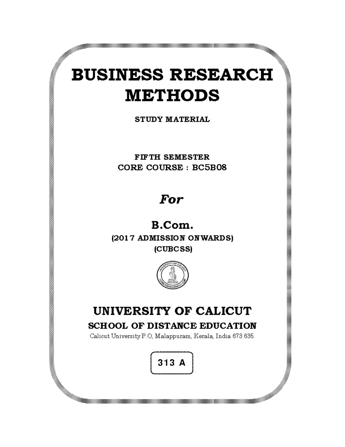 business research methodology question papers mysore university