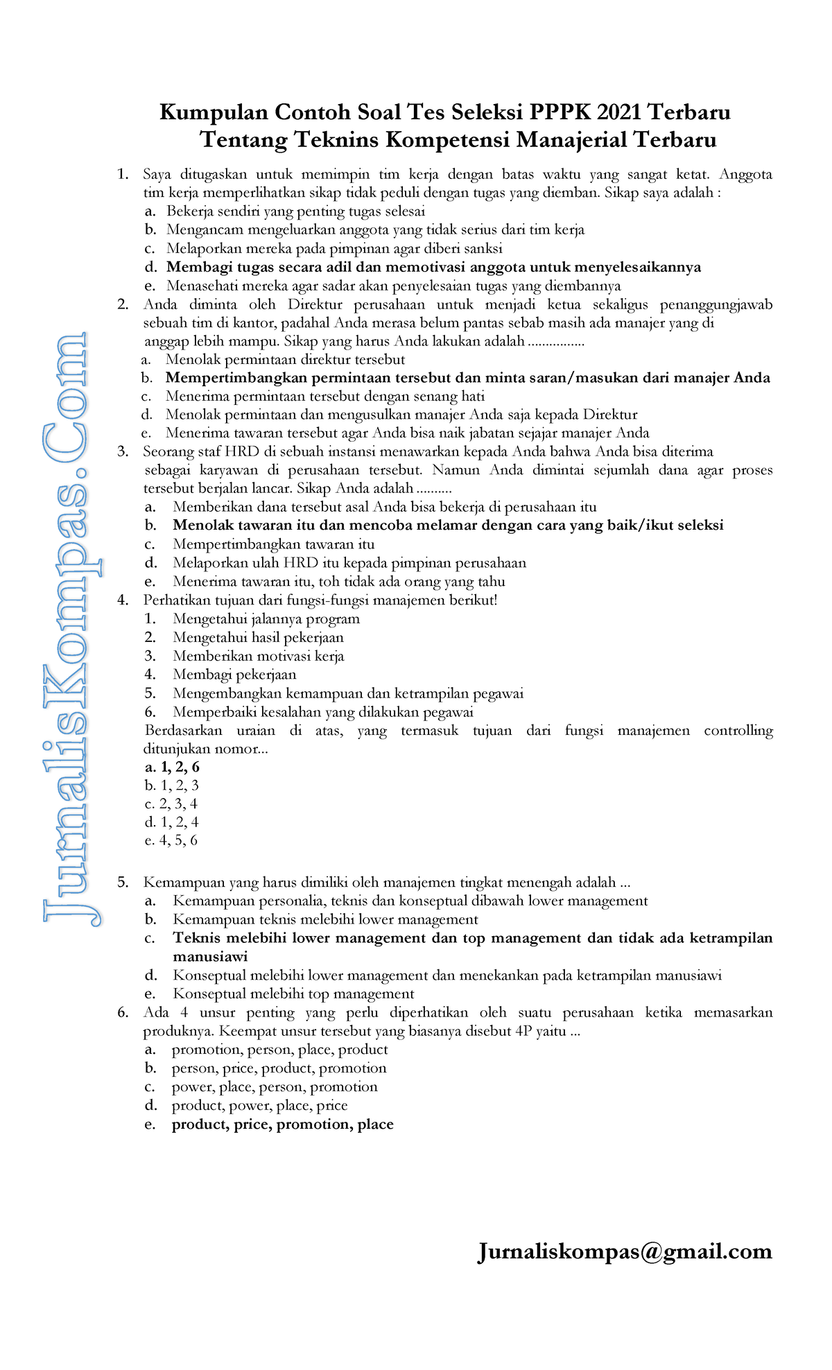 Prediksi Soal Kompetensi Manajerial 1 - Kumpulan Contoh Soal Tes ...
