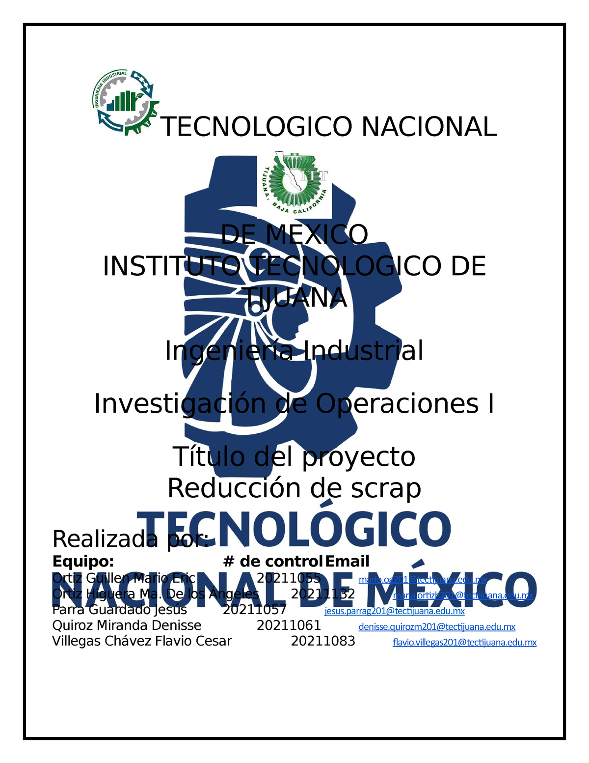 Avance Del Proyecto - TECNOLOGICO NACIONAL DE MEXICO INSTITUTO ...