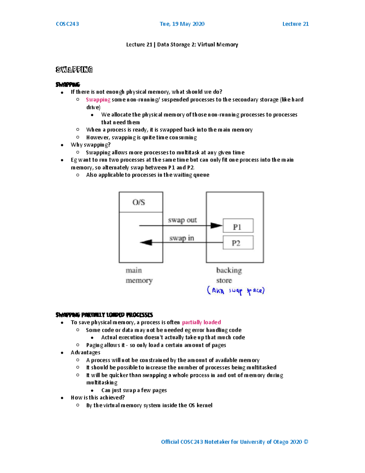 Cosc243 lecture 21 computer architecture and operating systems studocu