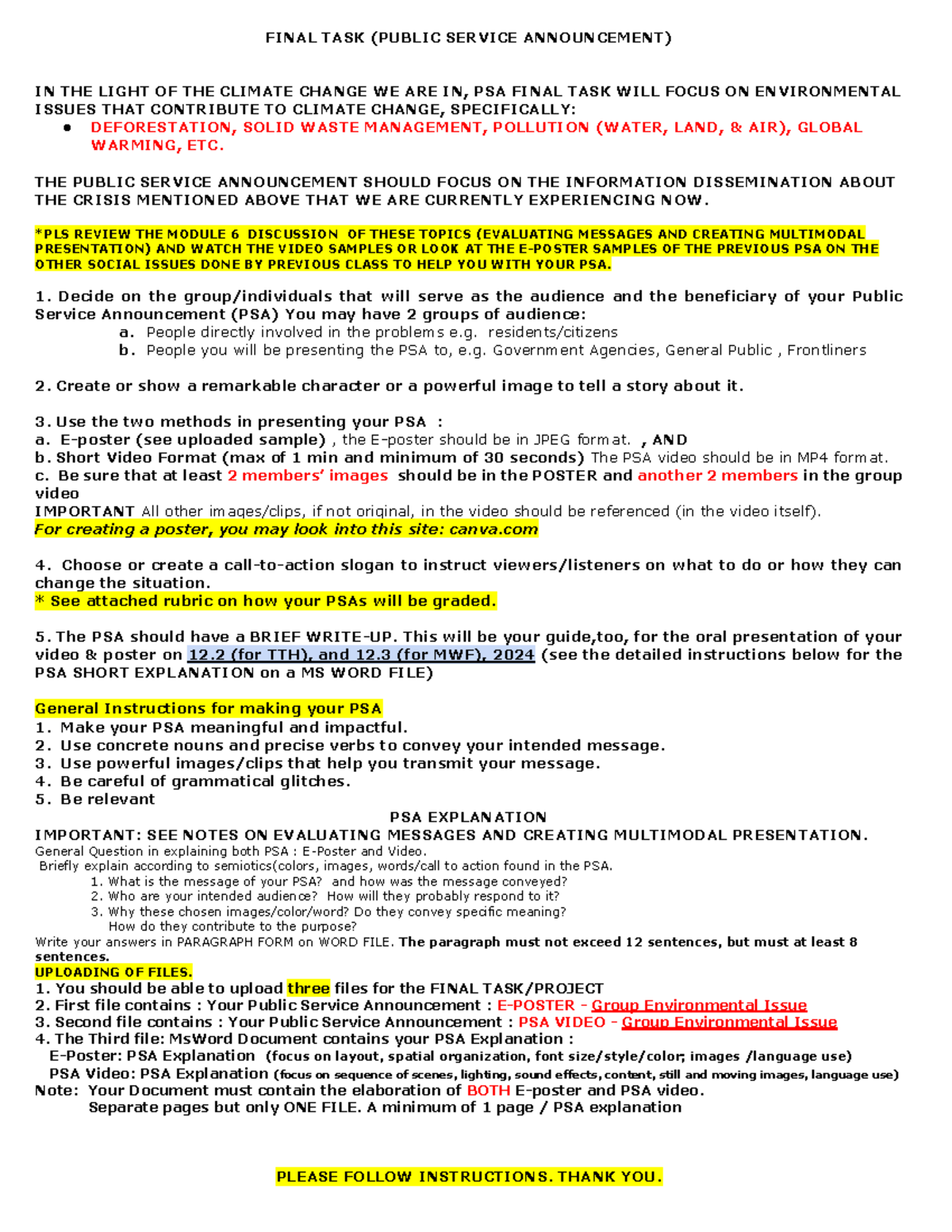 Latest Ver. Final TASK Instructions Version 2 - FINAL TASK (PUBLIC ...
