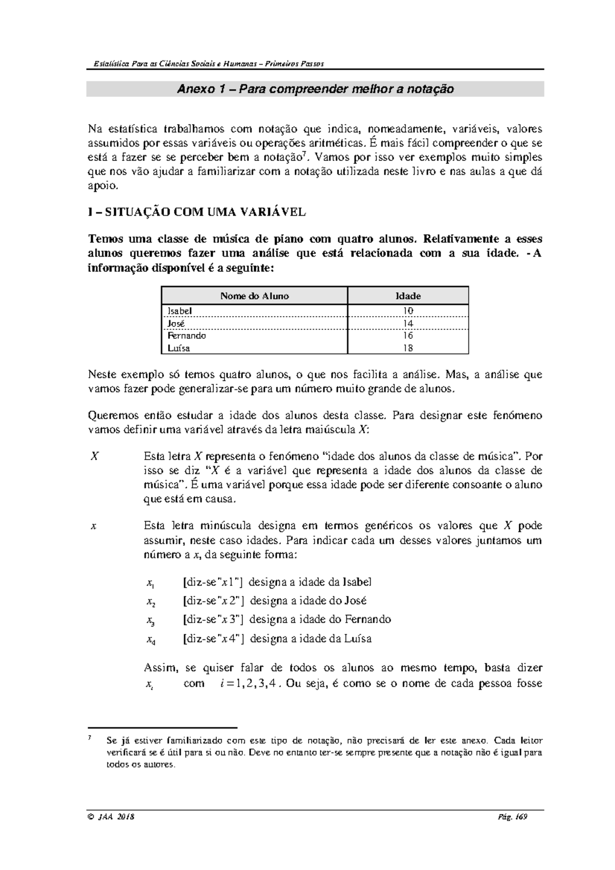 Nota Ã§Ã£o De Vari Ã¡veis E Somat Ã³rios - Anexo 1 – Para Compreender ...