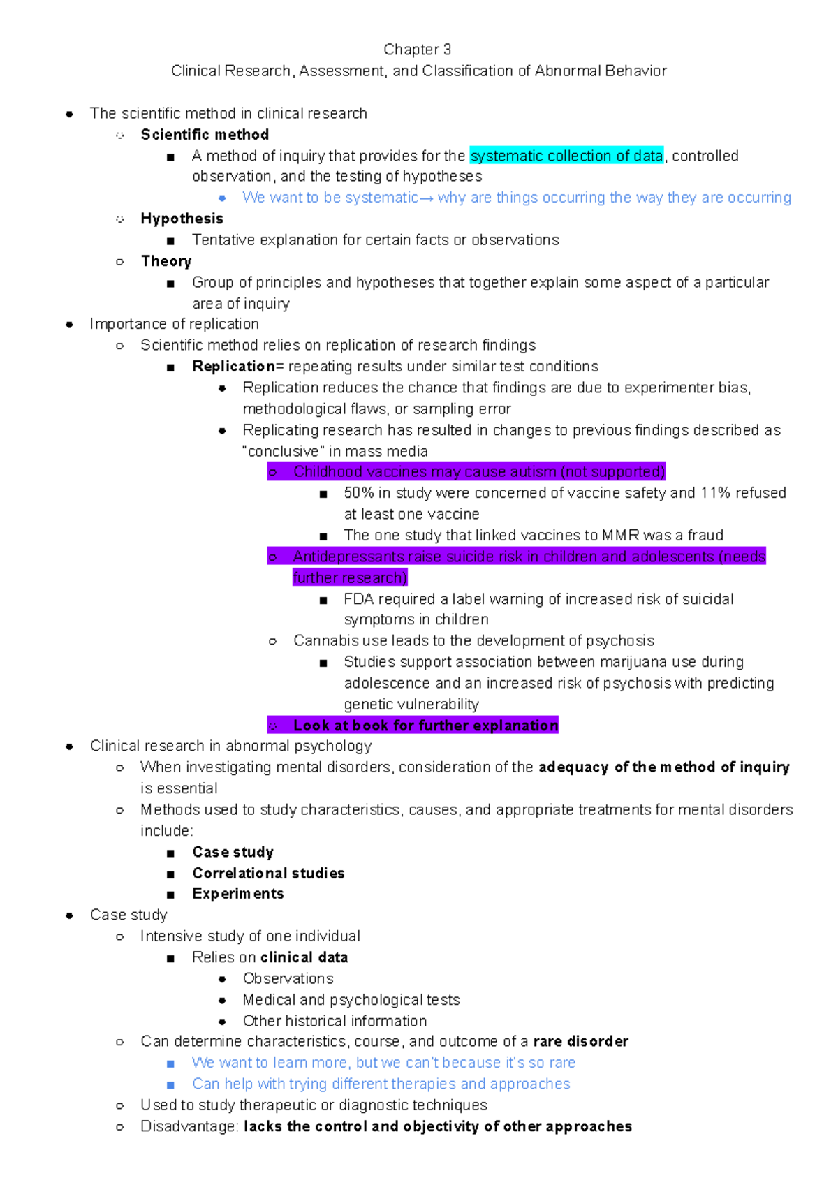 Chapter 3 - Lecture notes 4 - Chapter 3 Clinical Research, Assessment ...