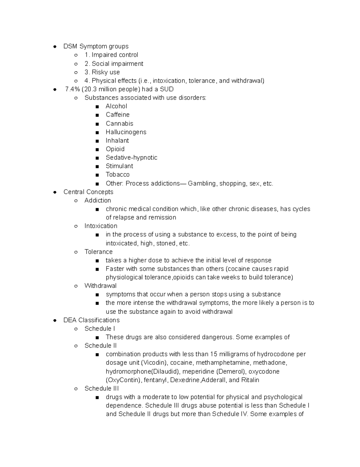 Substance-related Disorders - Dsm Symptom Groups 1. Impaired Control 2 