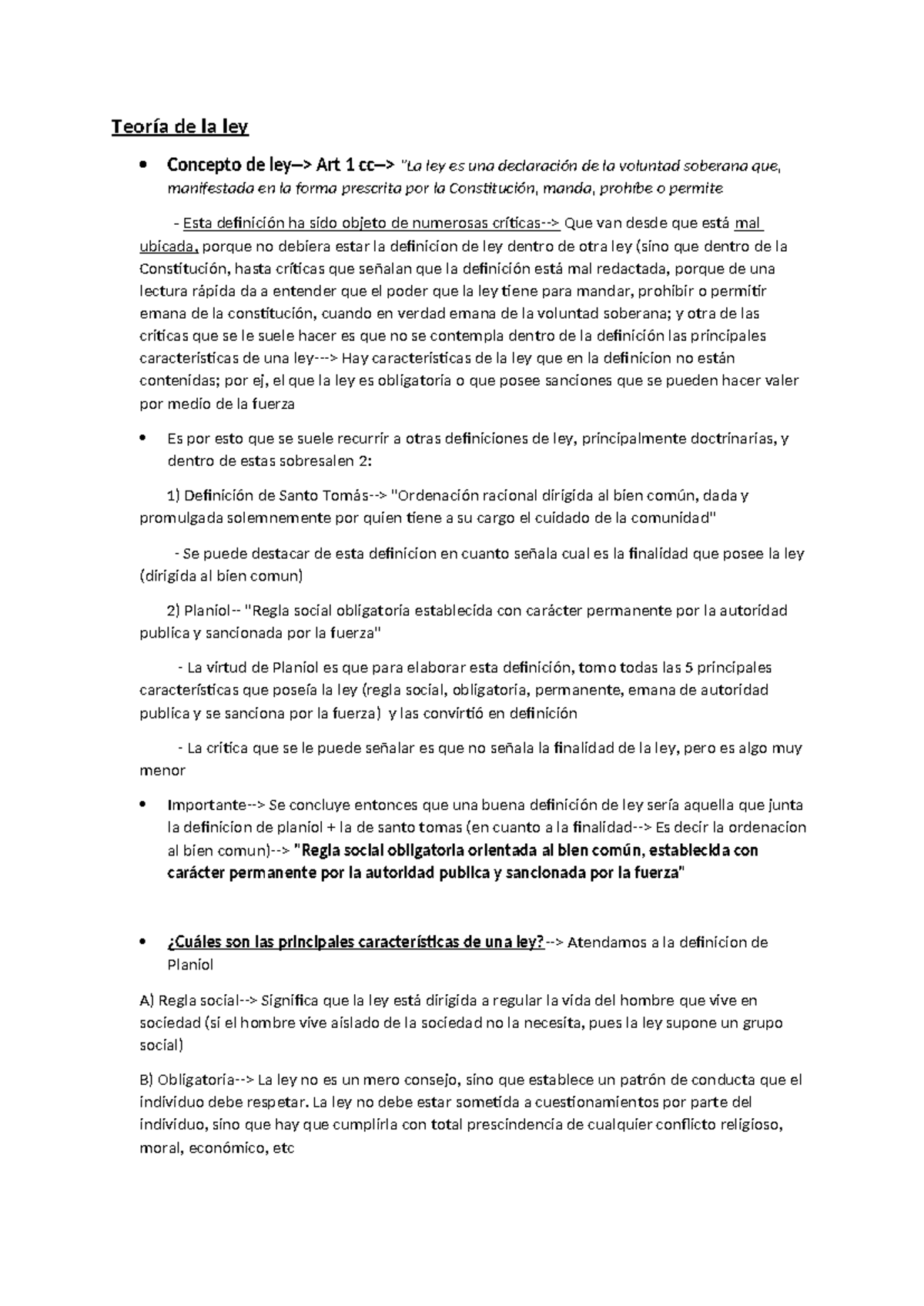Clase Teoría de la Ley - civil año 2016 - Teoría de la ley Concepto de ...