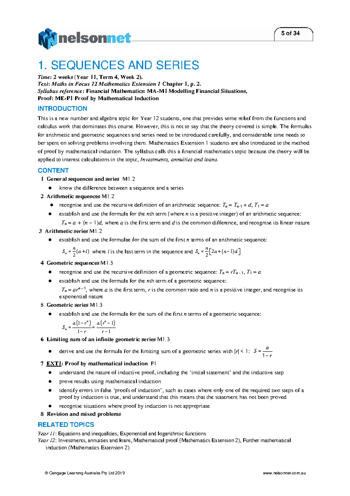 1. Nelson Net Summary - Sydney Secondary College Blackwattle Bay Campus ...