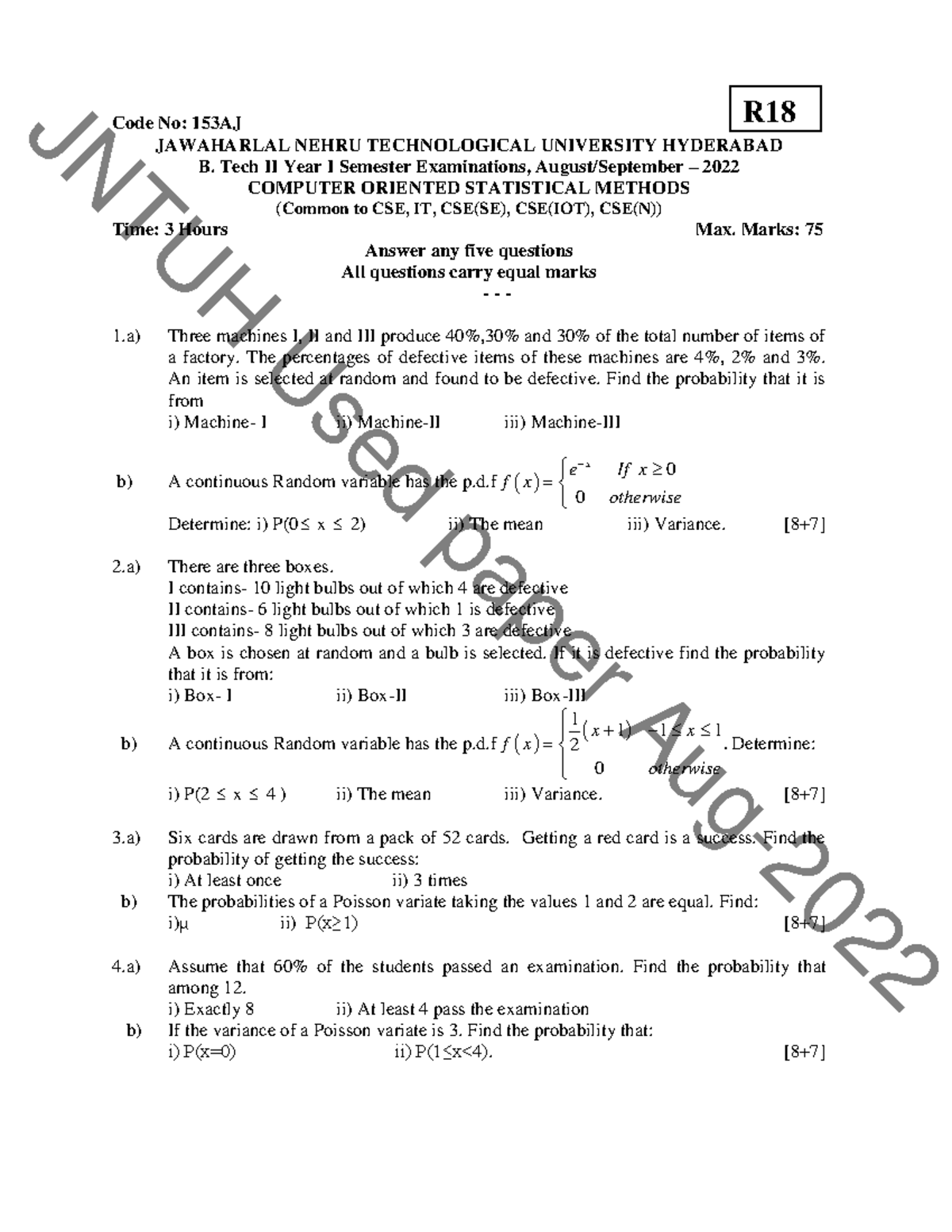Cosm Pre practice material previous papers Code No 153AJ