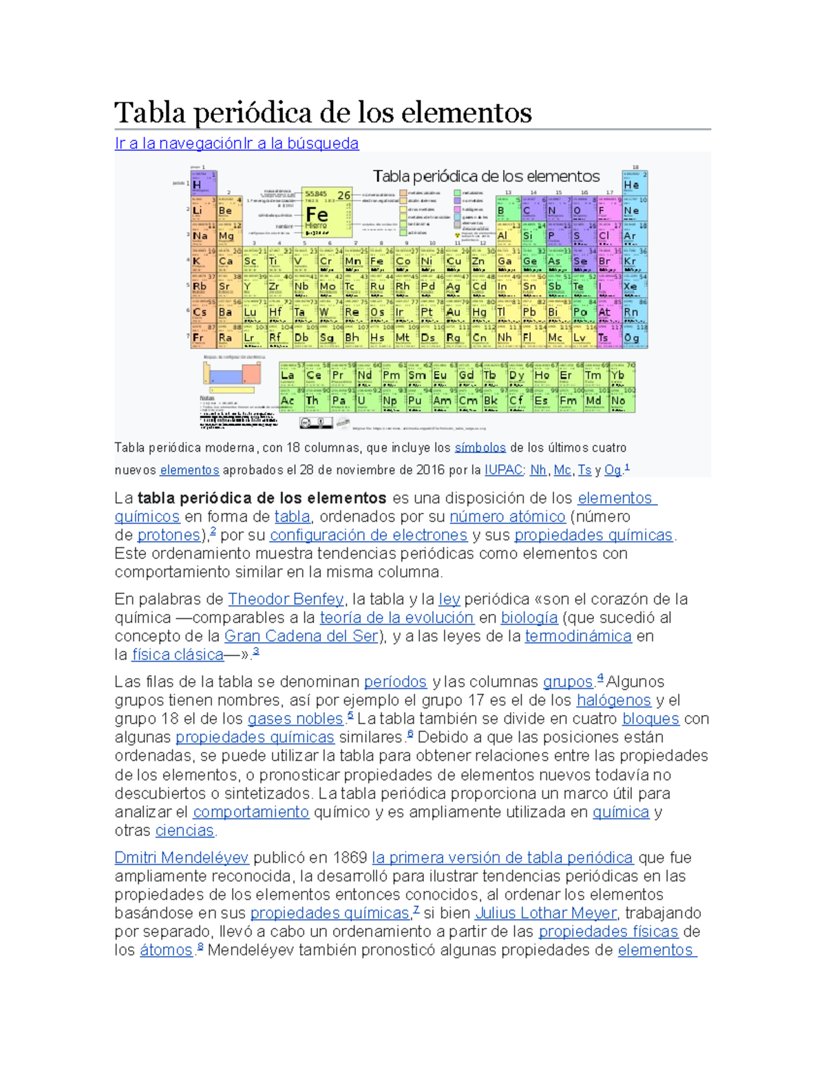 Tabla Periodica De Los Elementos 1 La Tabla Periodica De Los Elementos Es Una Disposicion De Los Studocu