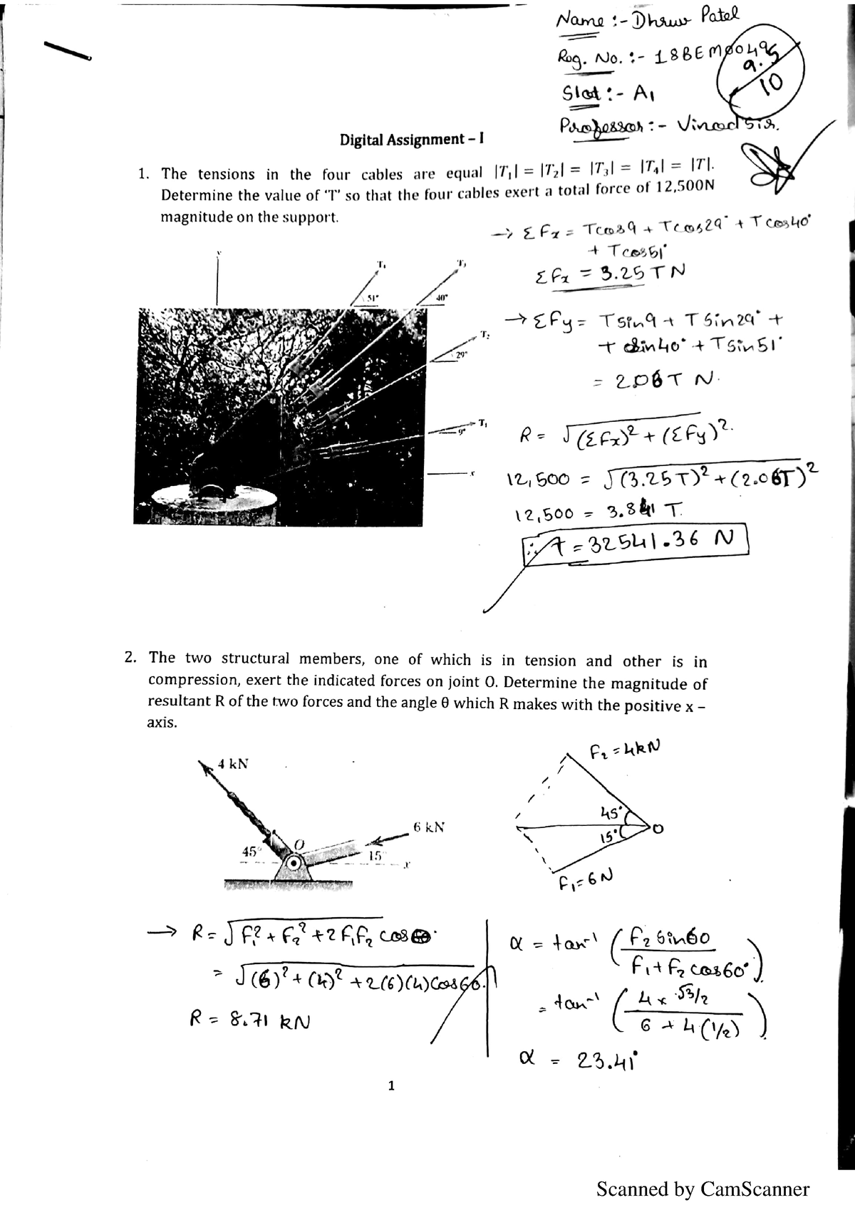 18BEM0049 Mechanics(DA-1) - Engineering Mechanics - Studocu