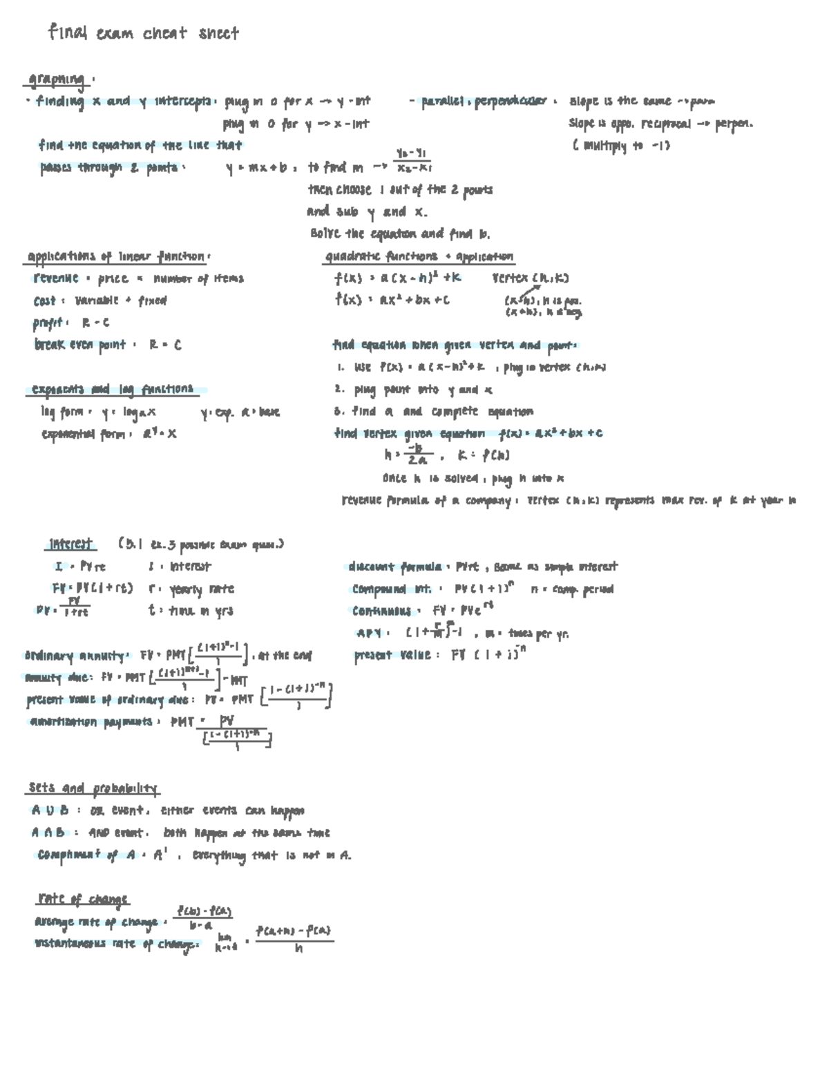 Final cheat sheet - DS 71 - Studocu