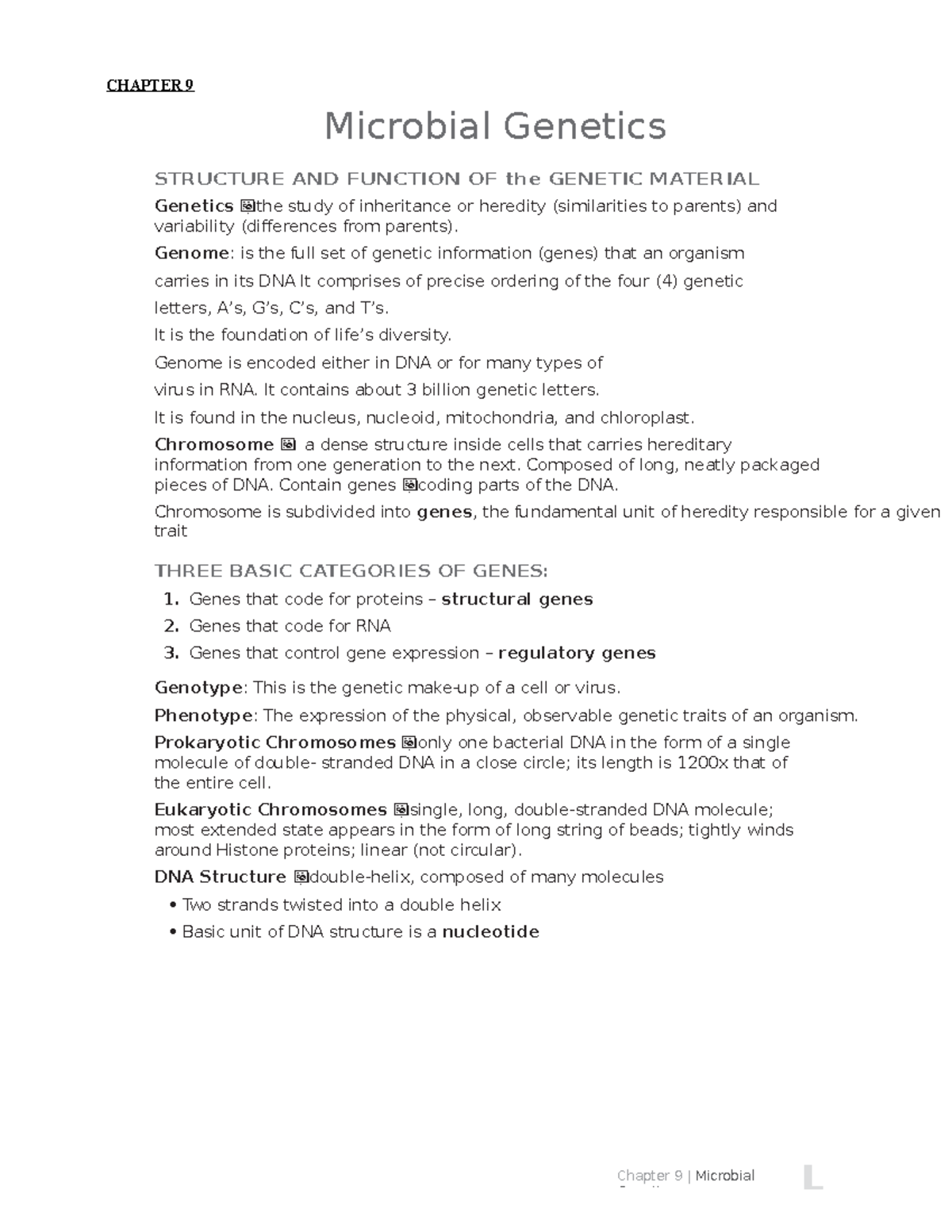 QUIZ 2 - Ch 9-Microbial Genetics - CHAPTER 9 Microbial Genetics ...