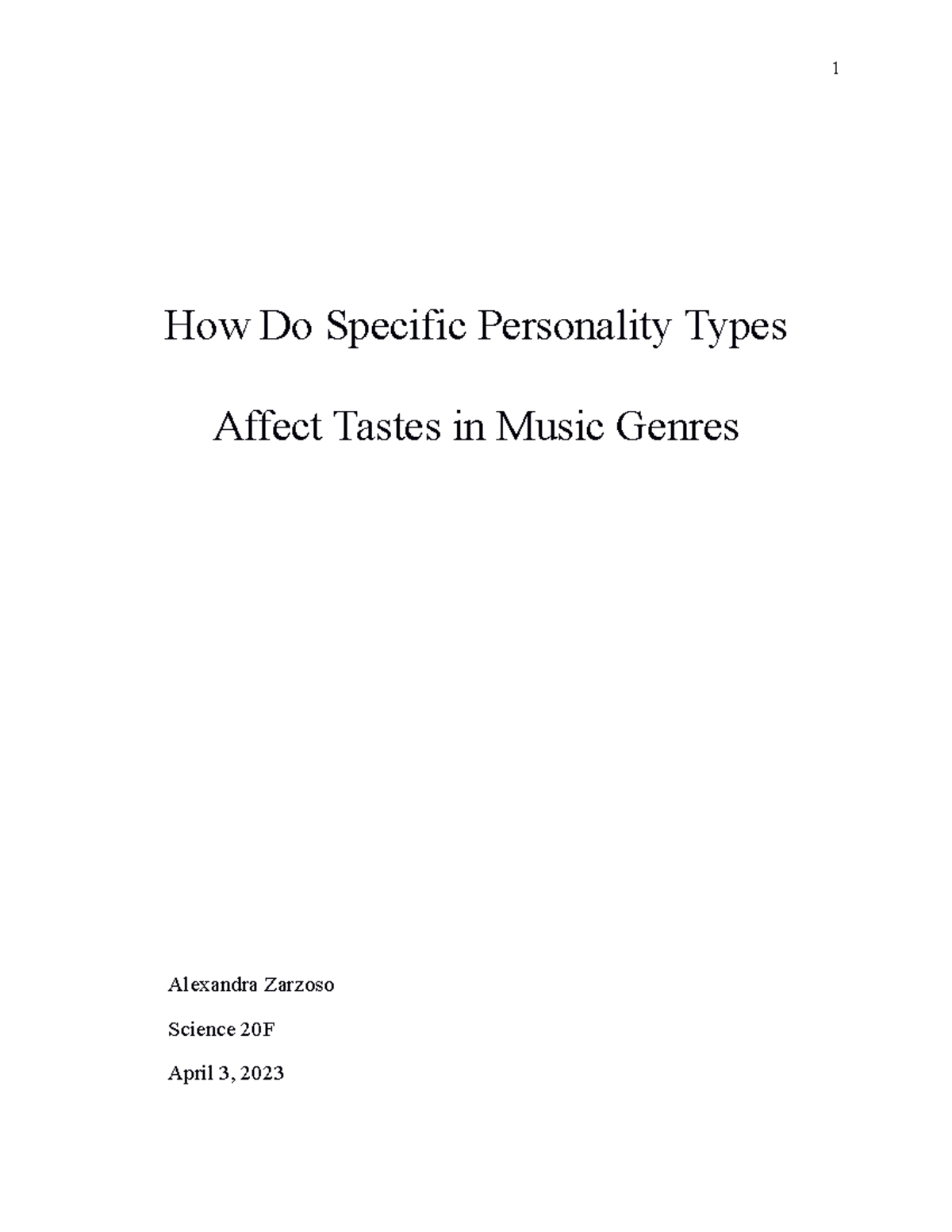 Background Research - How Do Specific Personality Types Affect Tastes ...